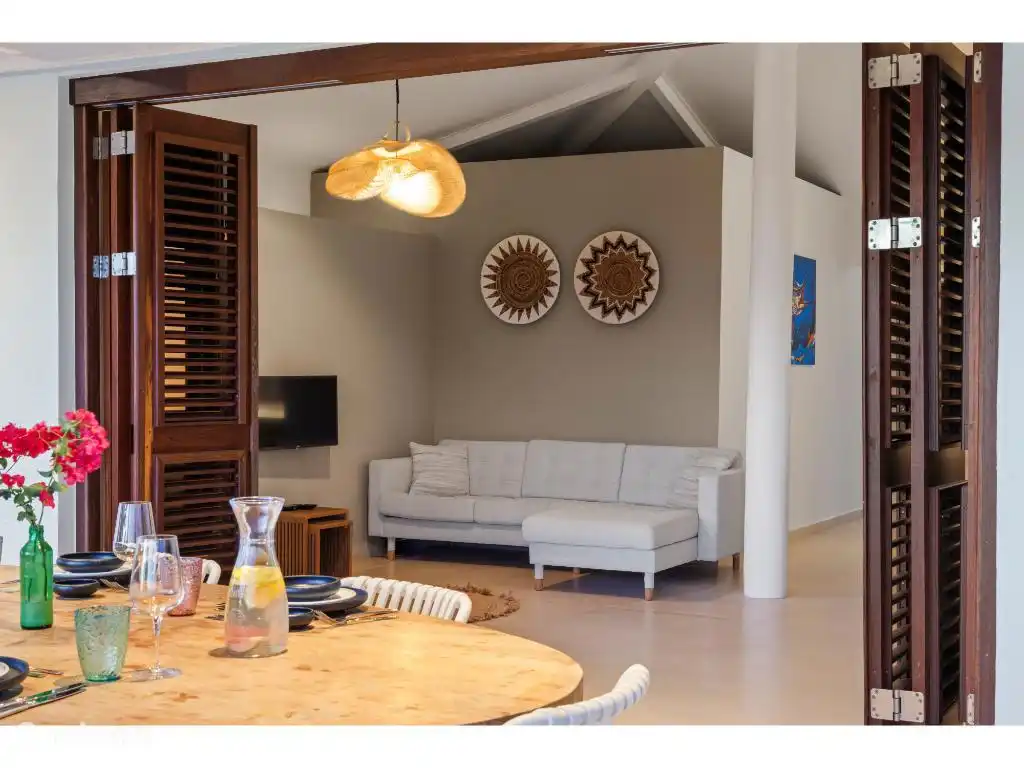 Living room with smart TV