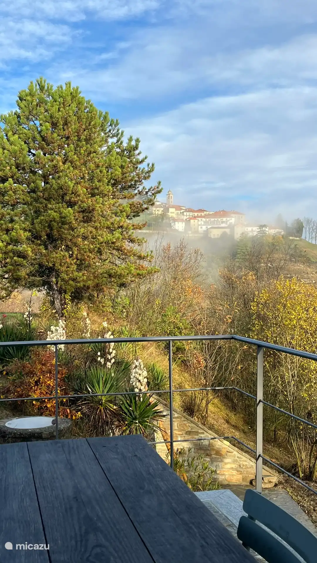 Roccaverano in autumn. View from the terrace.