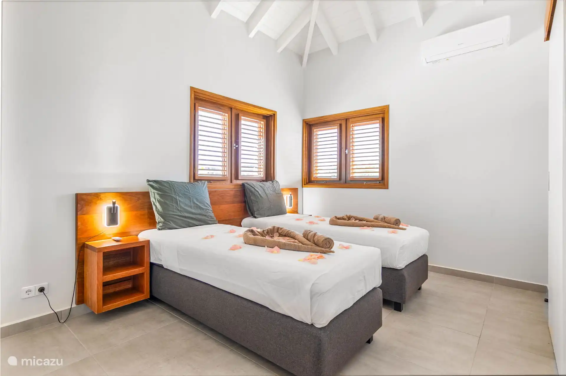 El dormitorio 2 con 2 camas individuales también puede usarse como cama doble.