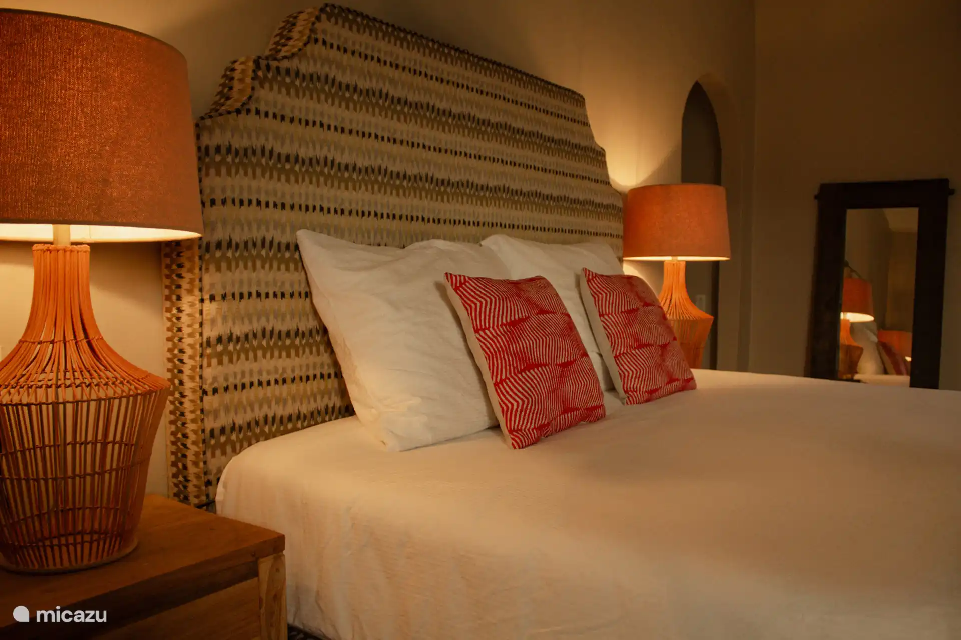 Todas las camas están especialmente diseñadas para esta casa. 