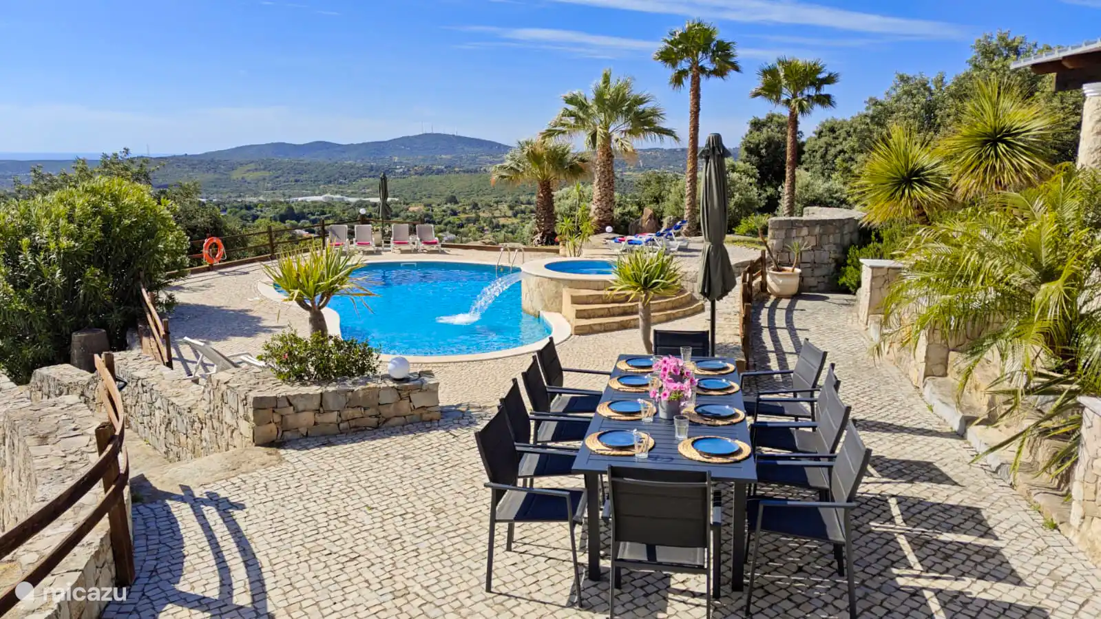 Dining area and pool