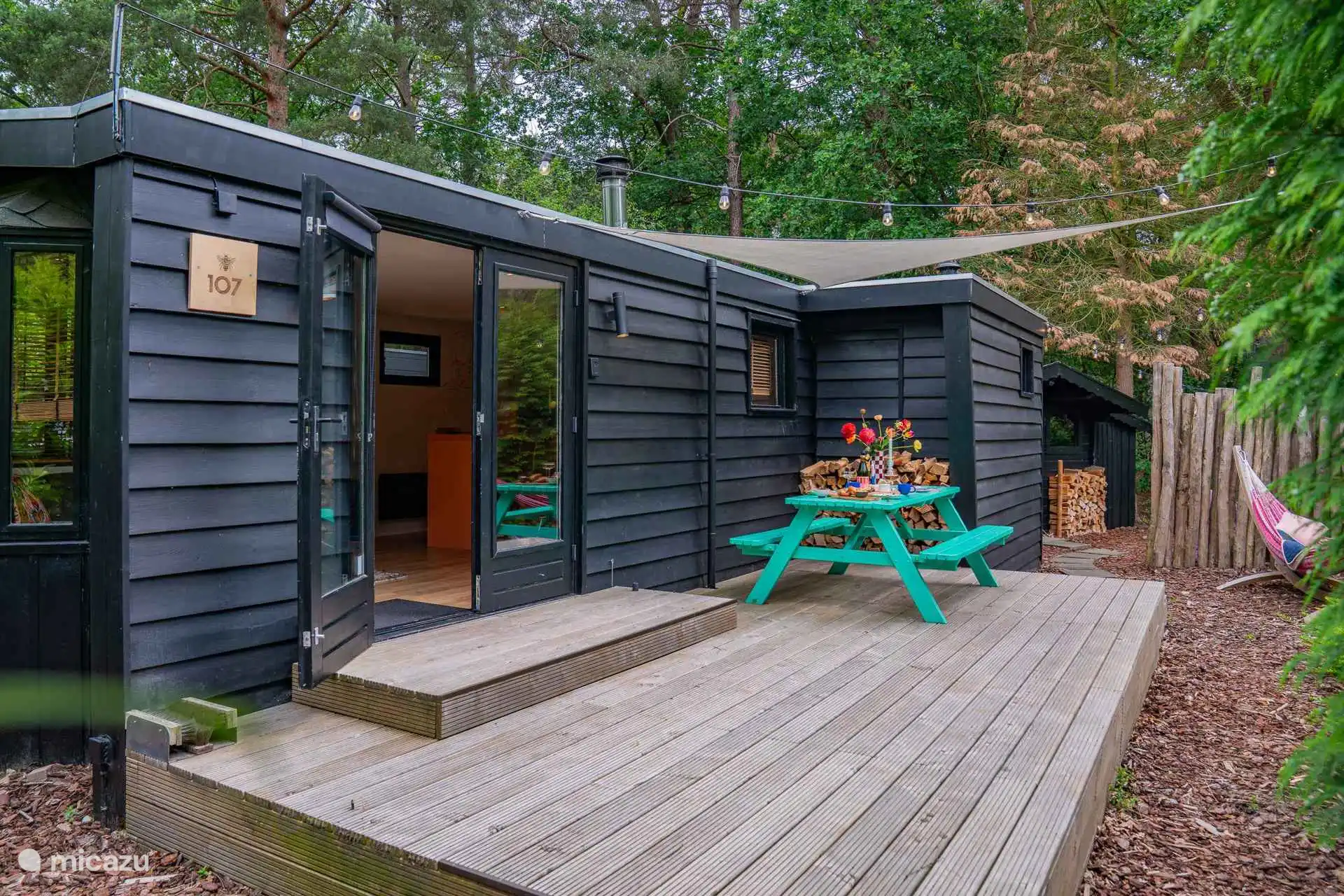 maison de vacances | Pays-Bas – Cabane des bourdons + sauna et foyer