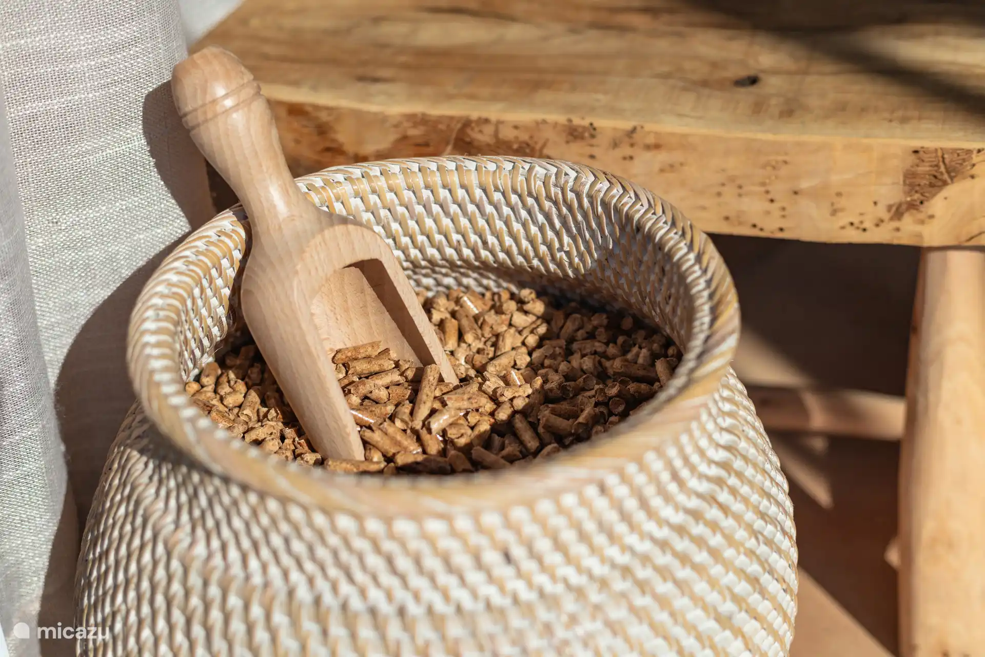 Pallets for pallet stove in the living room.