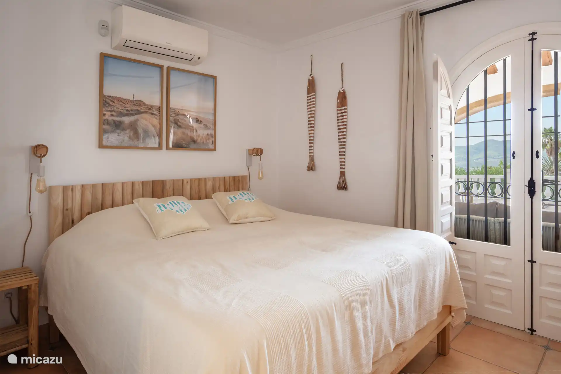 Bright bedroom, with beautiful view.