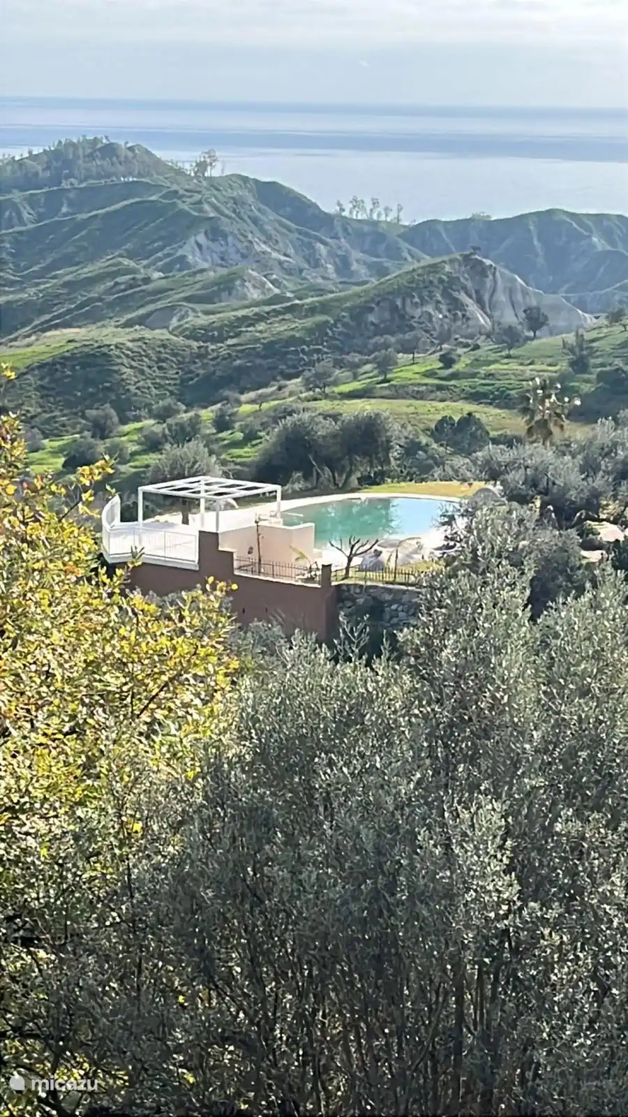Top view landscape with the swimming pool