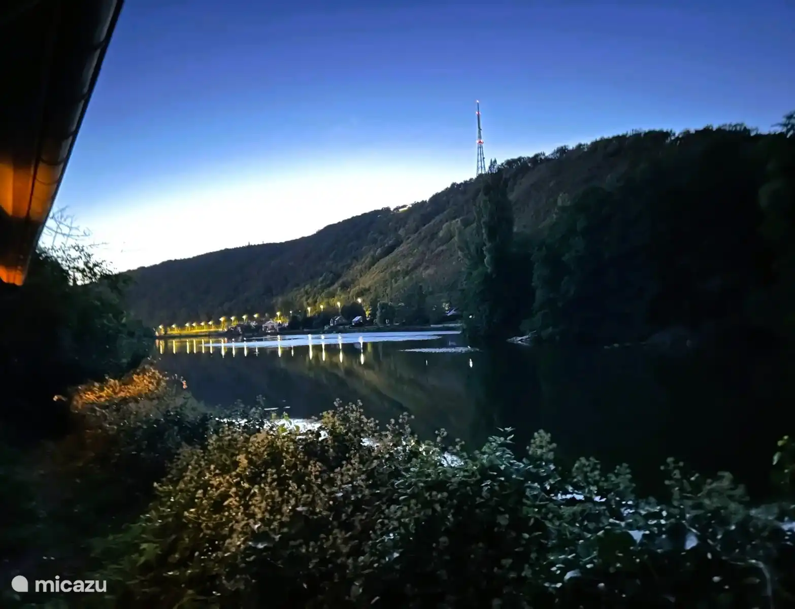 Uitzicht op het reservaat in de avond