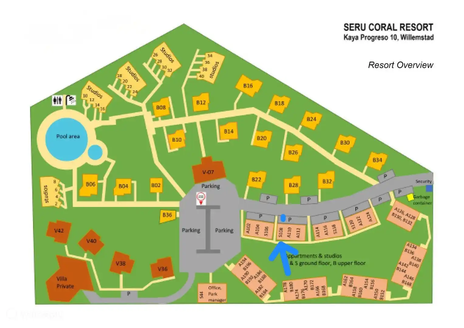 Plattegrond van Seru Coral Resort