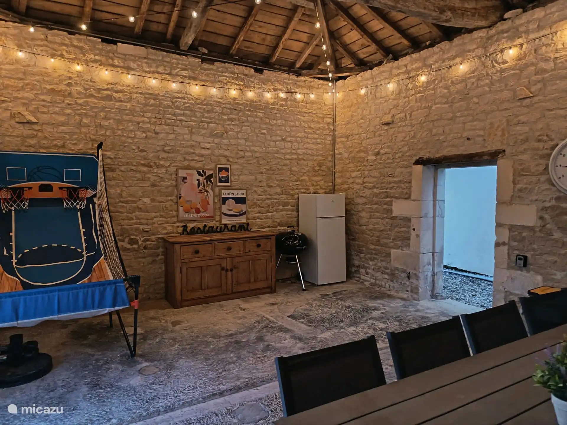 Poolside entertainment area