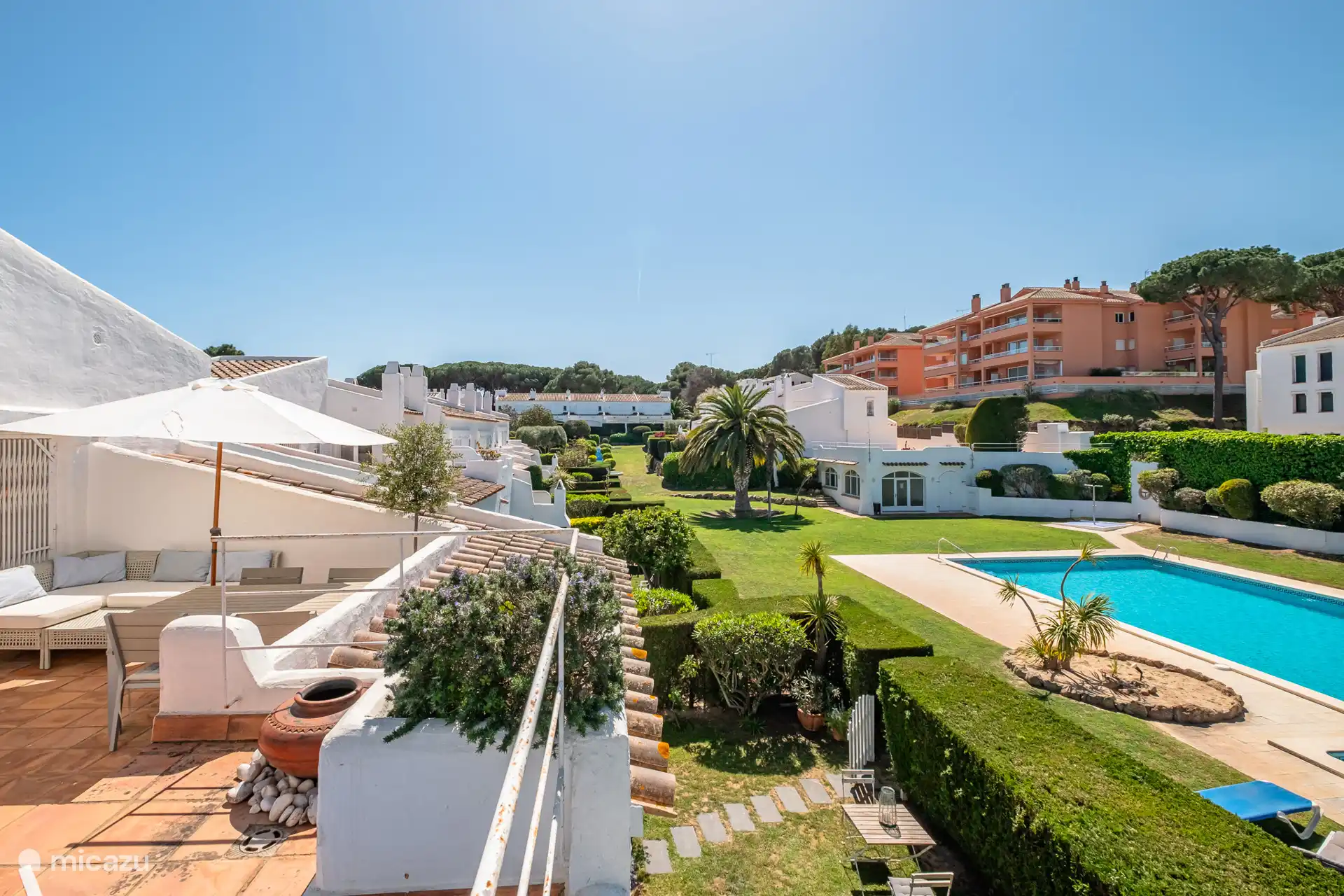 Uitzicht vanaf het bovenste terras