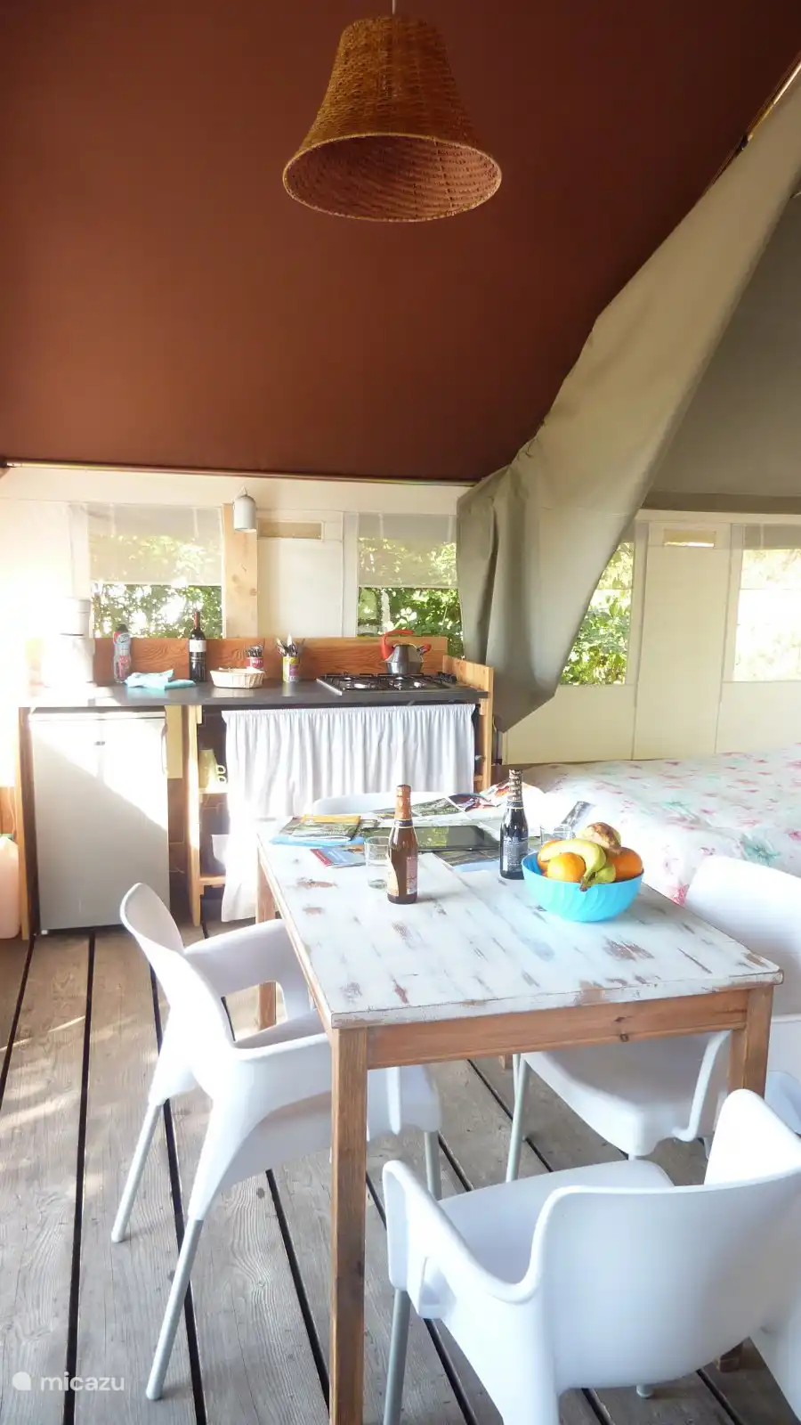 Binnen in de safari lodge