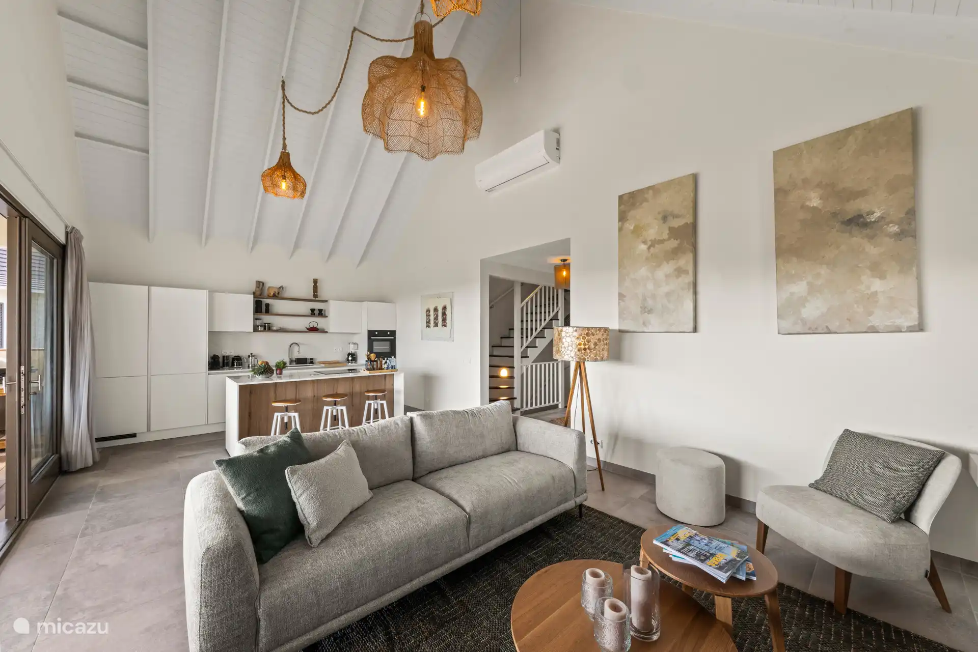 Inside, the villa combines modern Caribbean architecture with high-quality finishes.