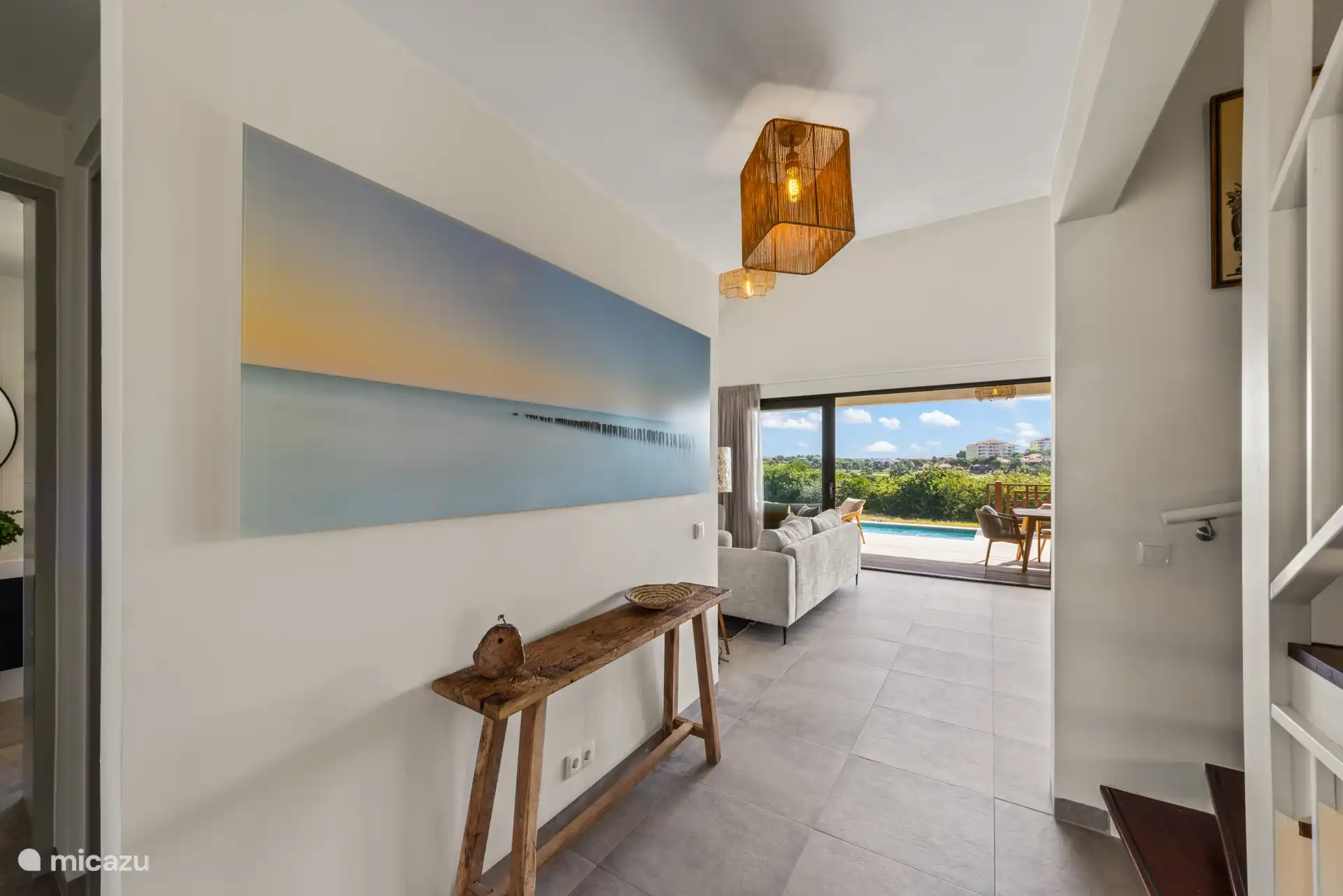 The villa has an impressive collection of paintings