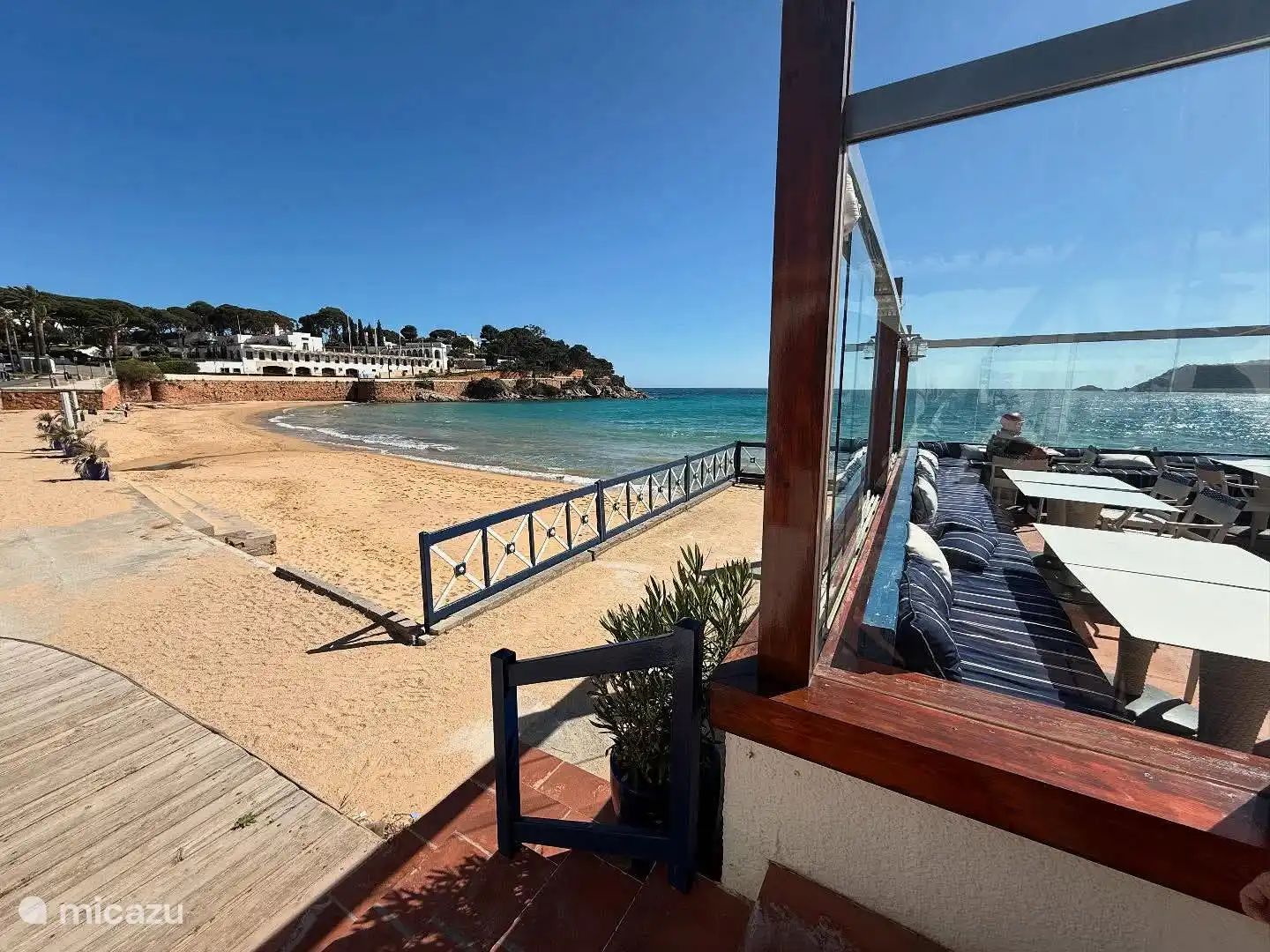 San Pol beach with restaurants