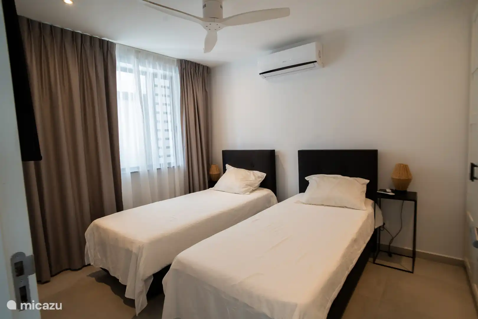 slaapkamer 2. De bedden kunnen ook samengevoegd worden.