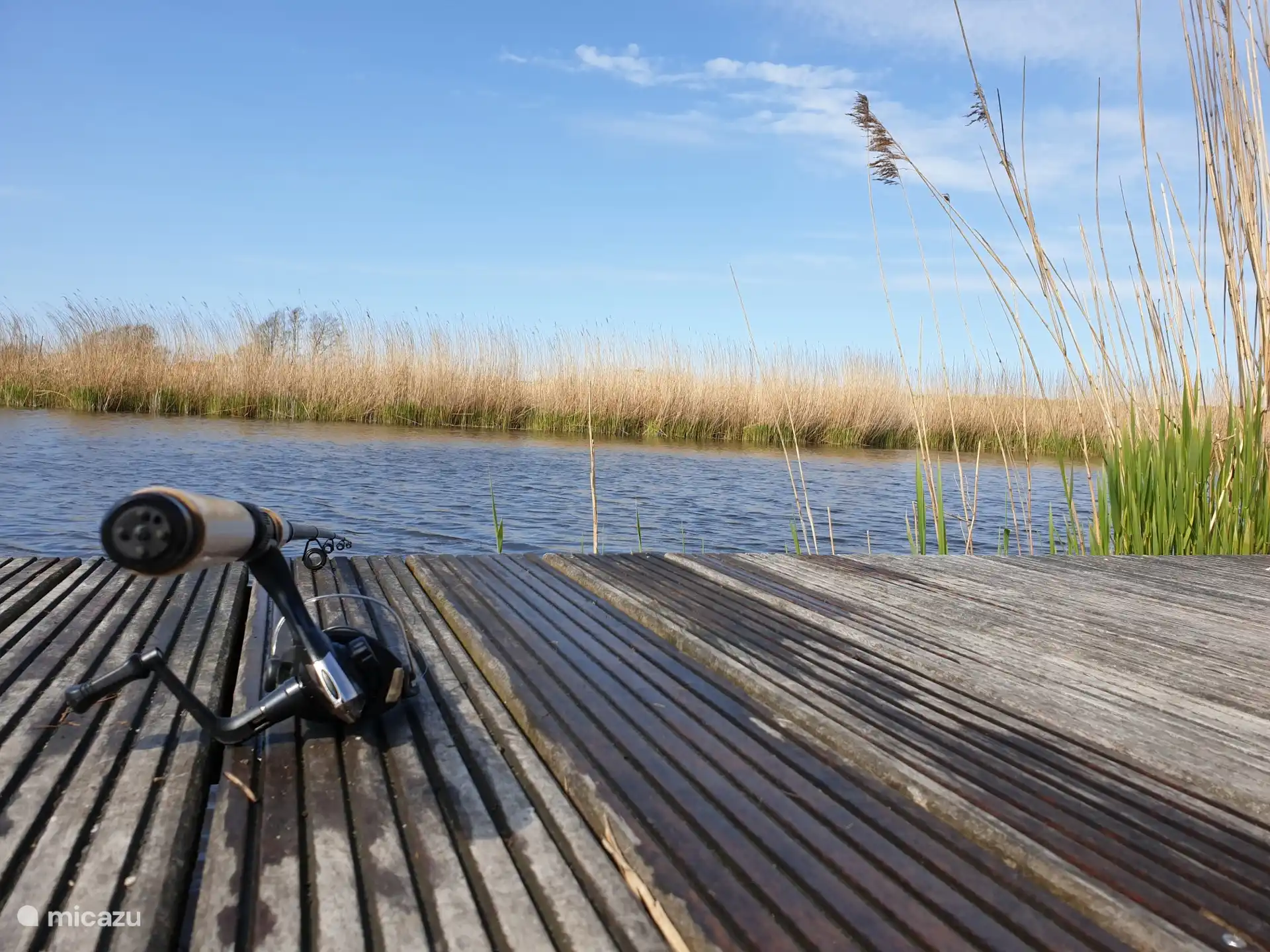 Zo je hengel uitgooien op je privé steiger. 