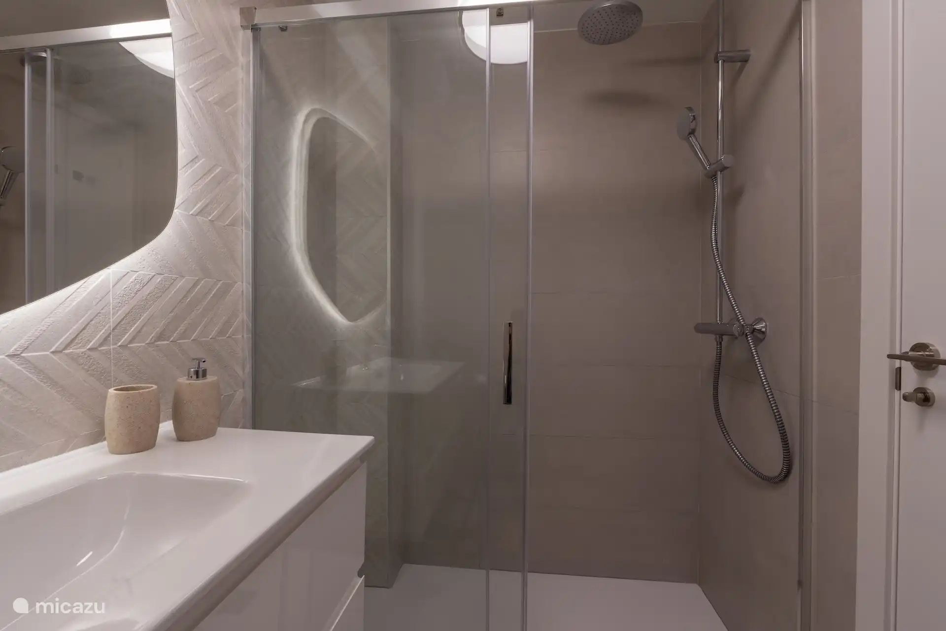 Spacious walk-in shower