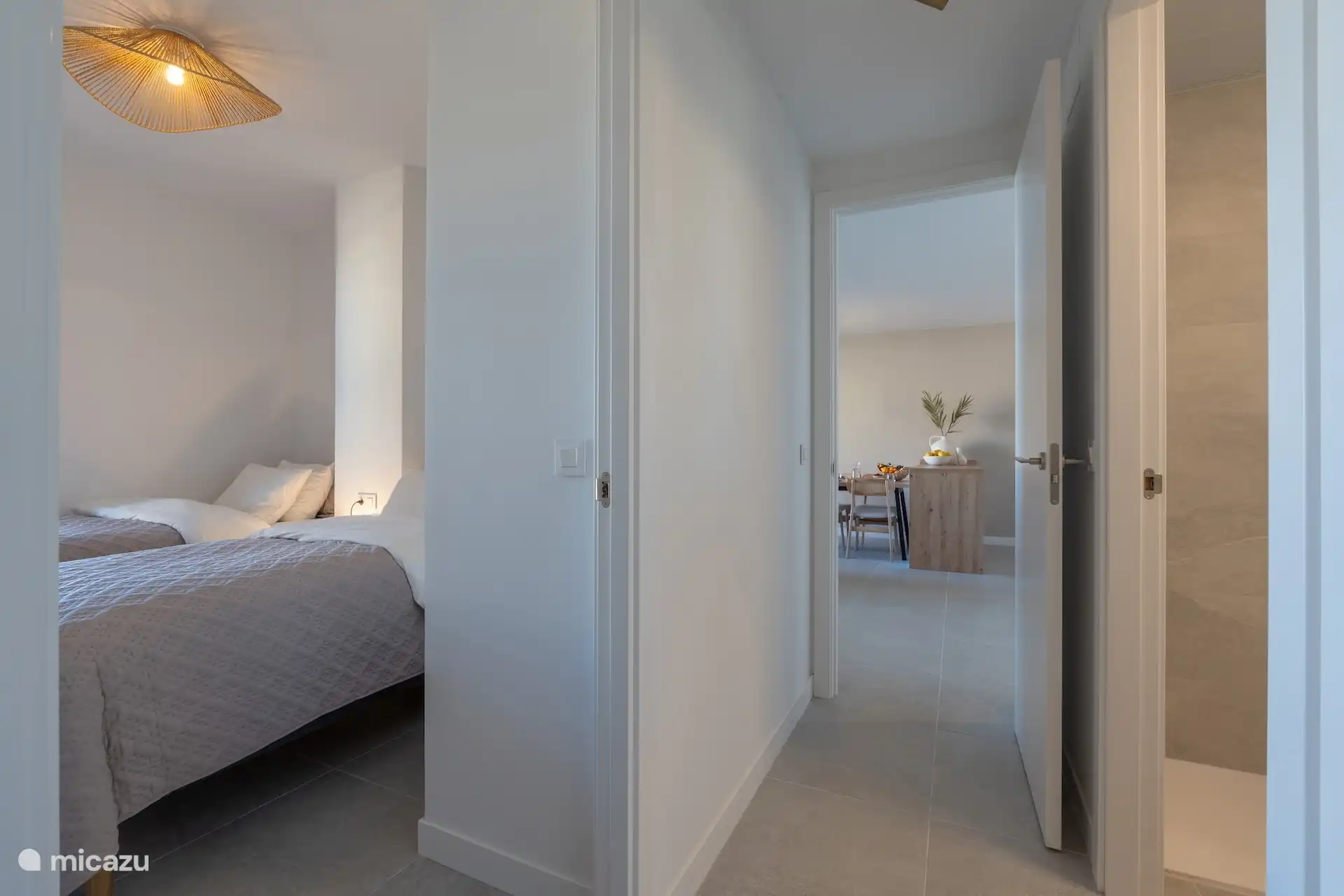 Line of sight from bedroom to living room