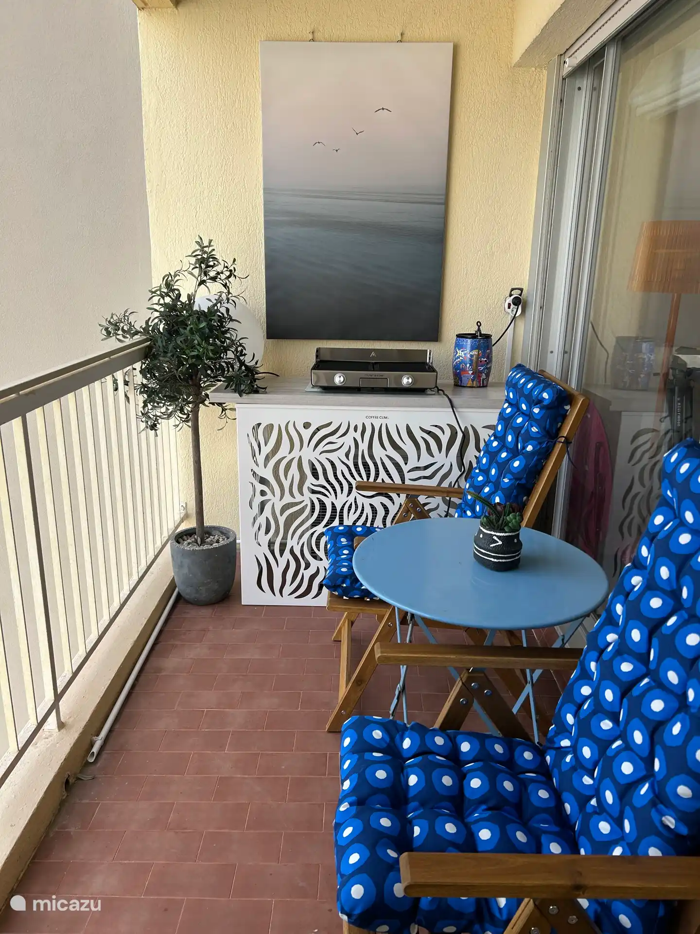 Balcon met elektrische grill/plancha