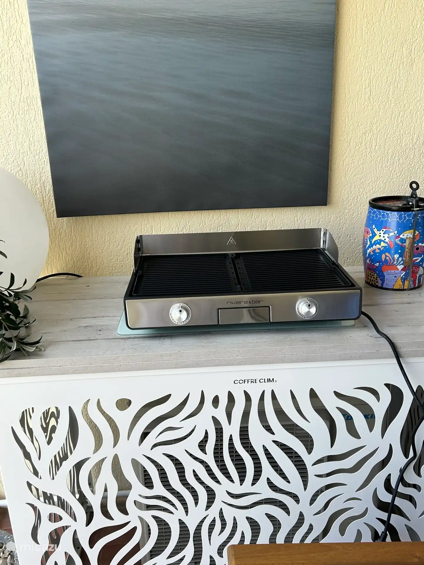 Elektrische grill/plancha. BBQ met uitzicht 
