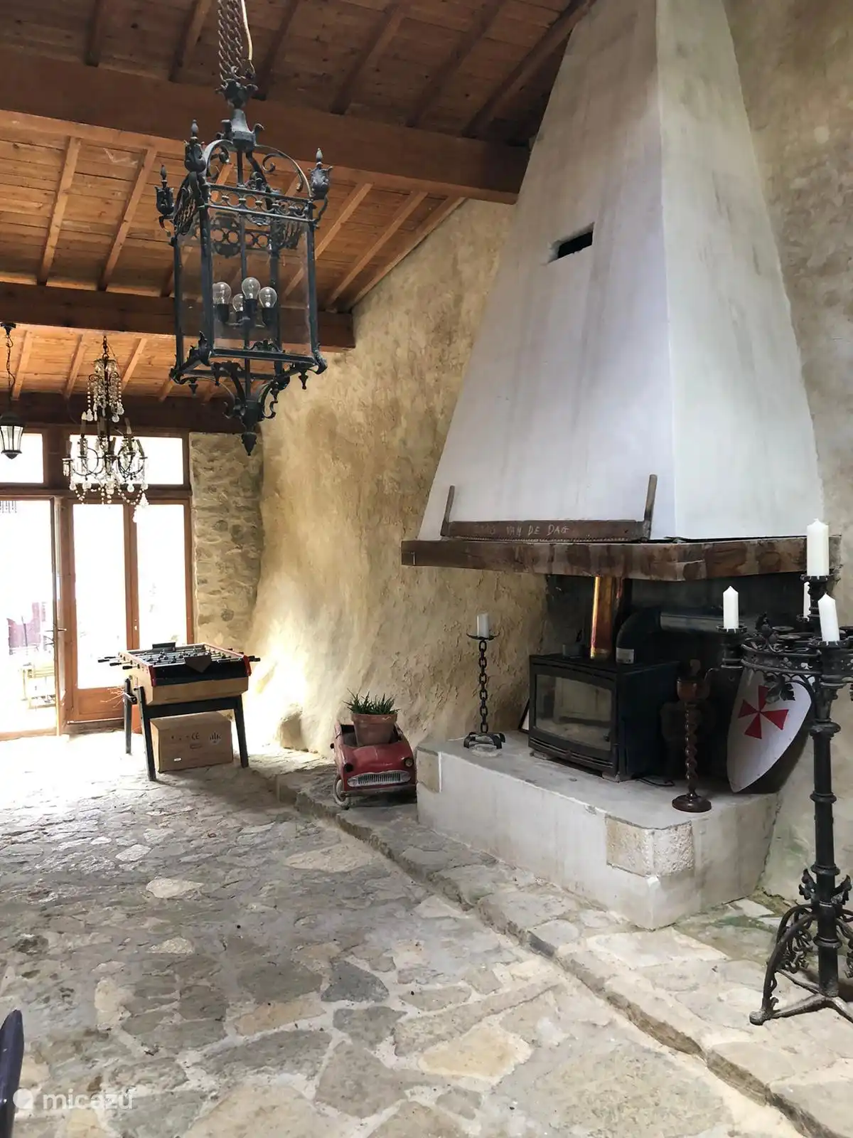 Openhaard met babyfoot