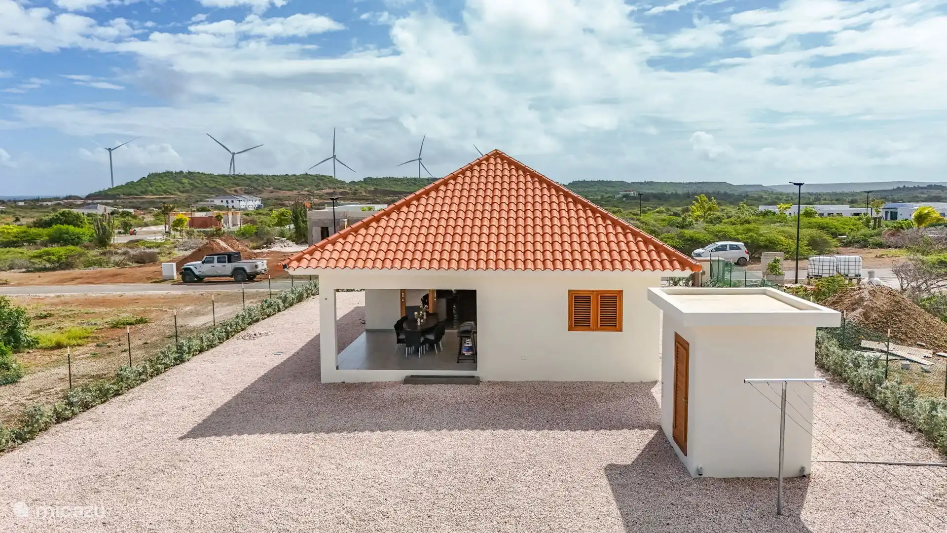Rear view of the house