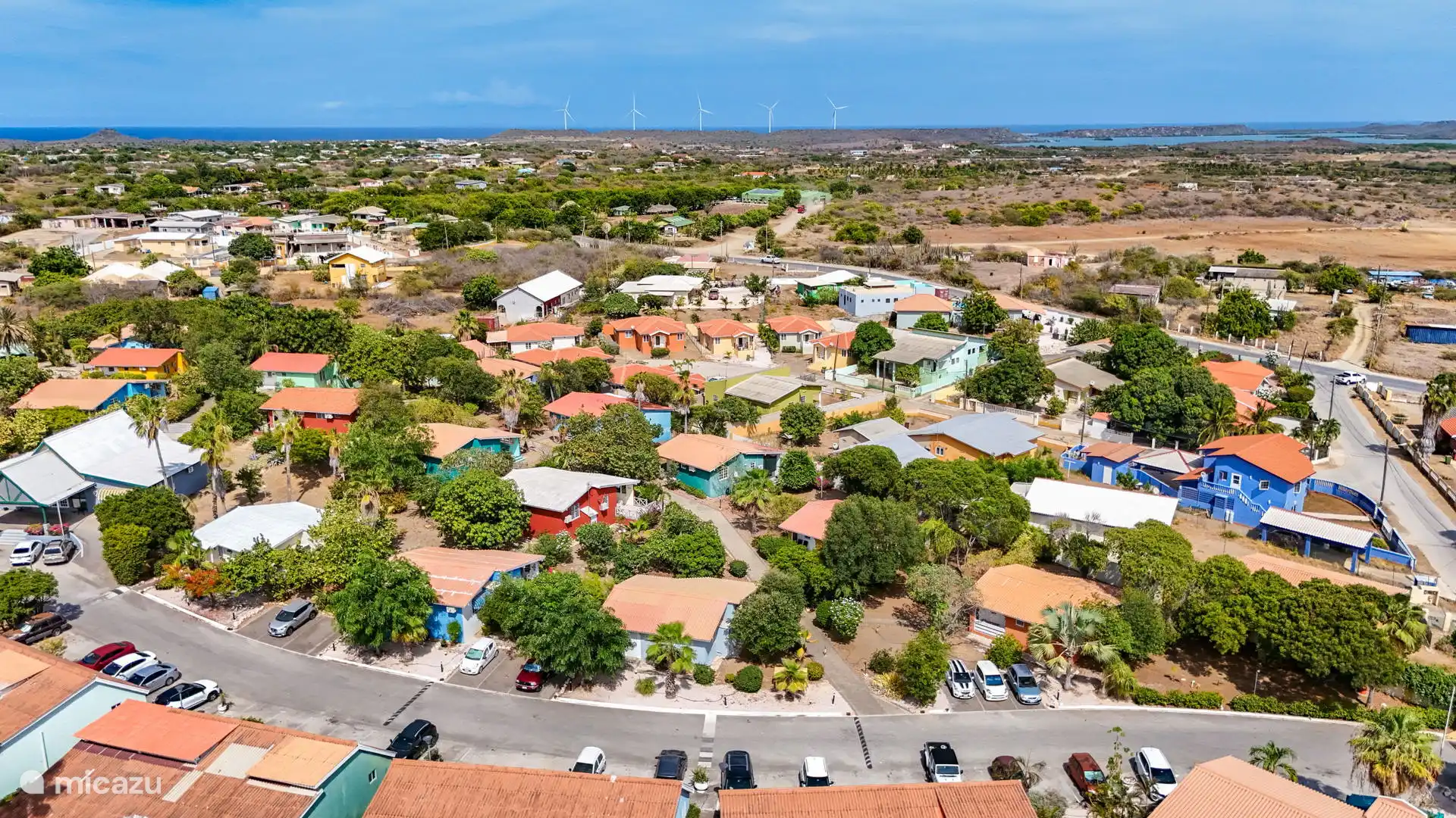 Zicht vanaf boven op het park