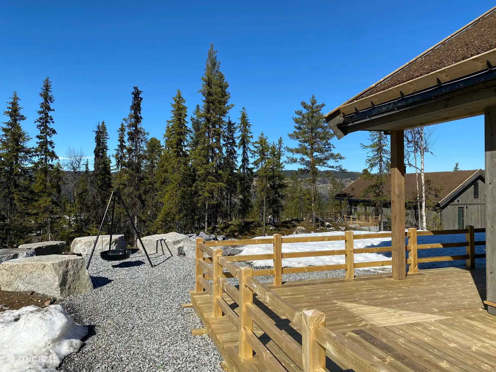 Vue depuis Fjellstua avec foyer