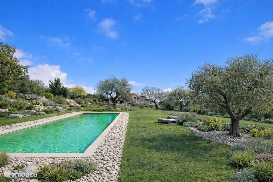 Het zwembad 12,50 m x 4,20 m en het ondergedompelde strand.