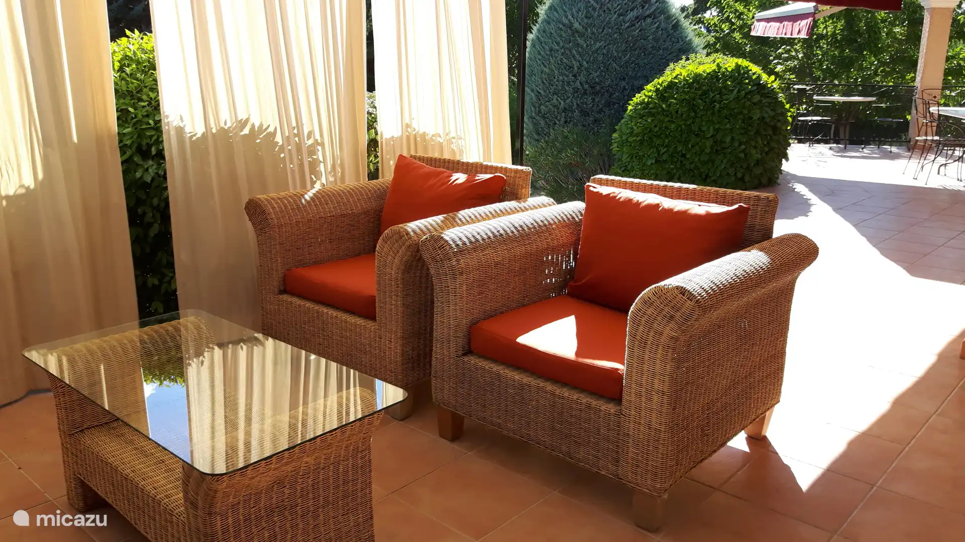 Garden furniture on the terrace