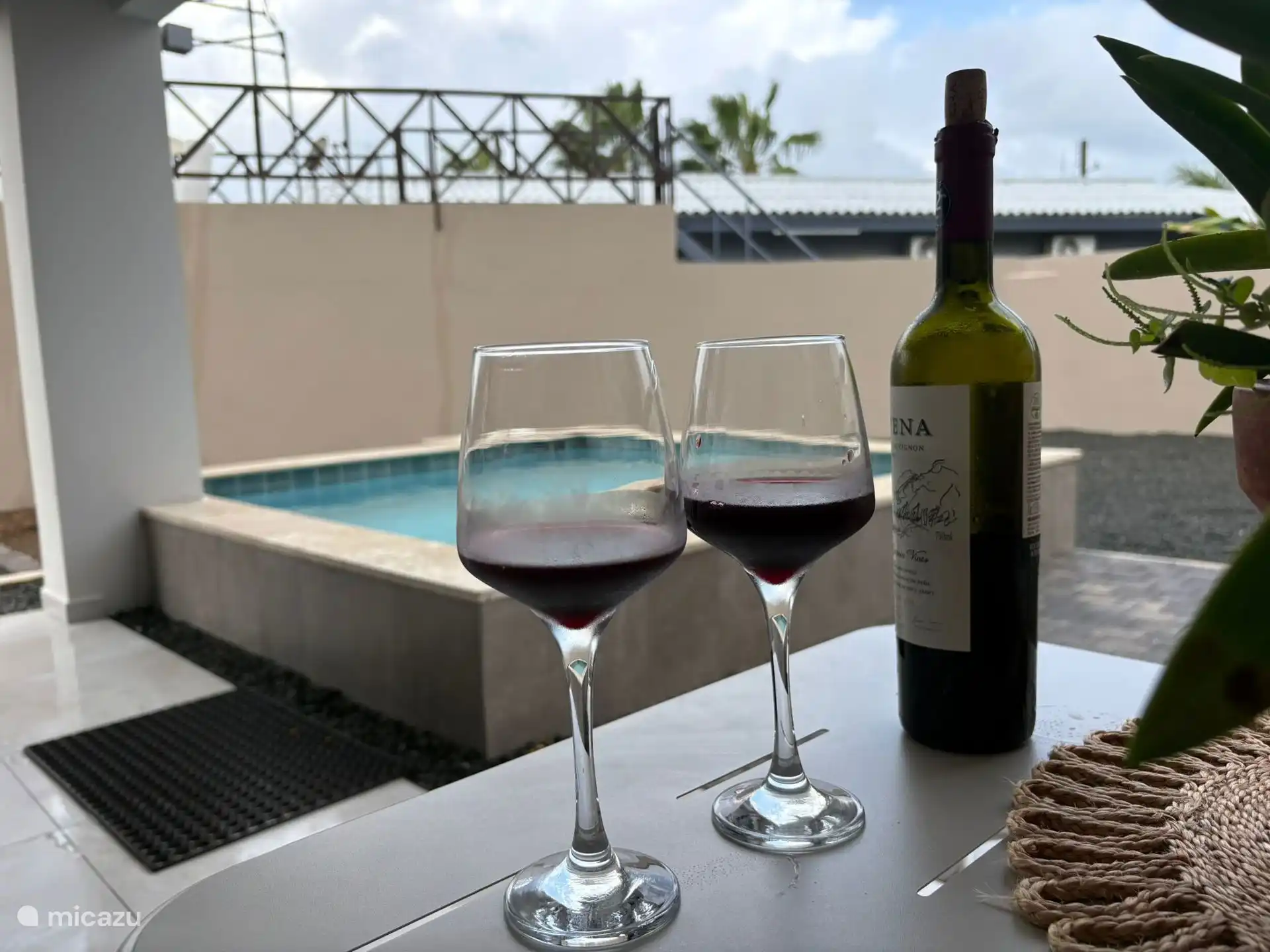 Uw eigen plunge pool ligt direct naast de porch, ideaal om even af te koelen en te genieten van het uitzicht.