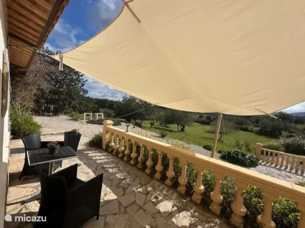 The terrace with mountain view. 