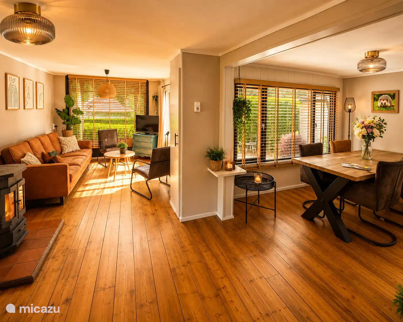 Living room and dining area