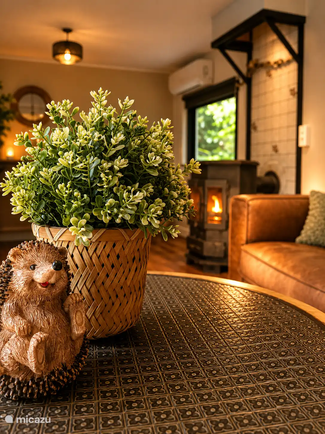 Cozy living room with fireplace