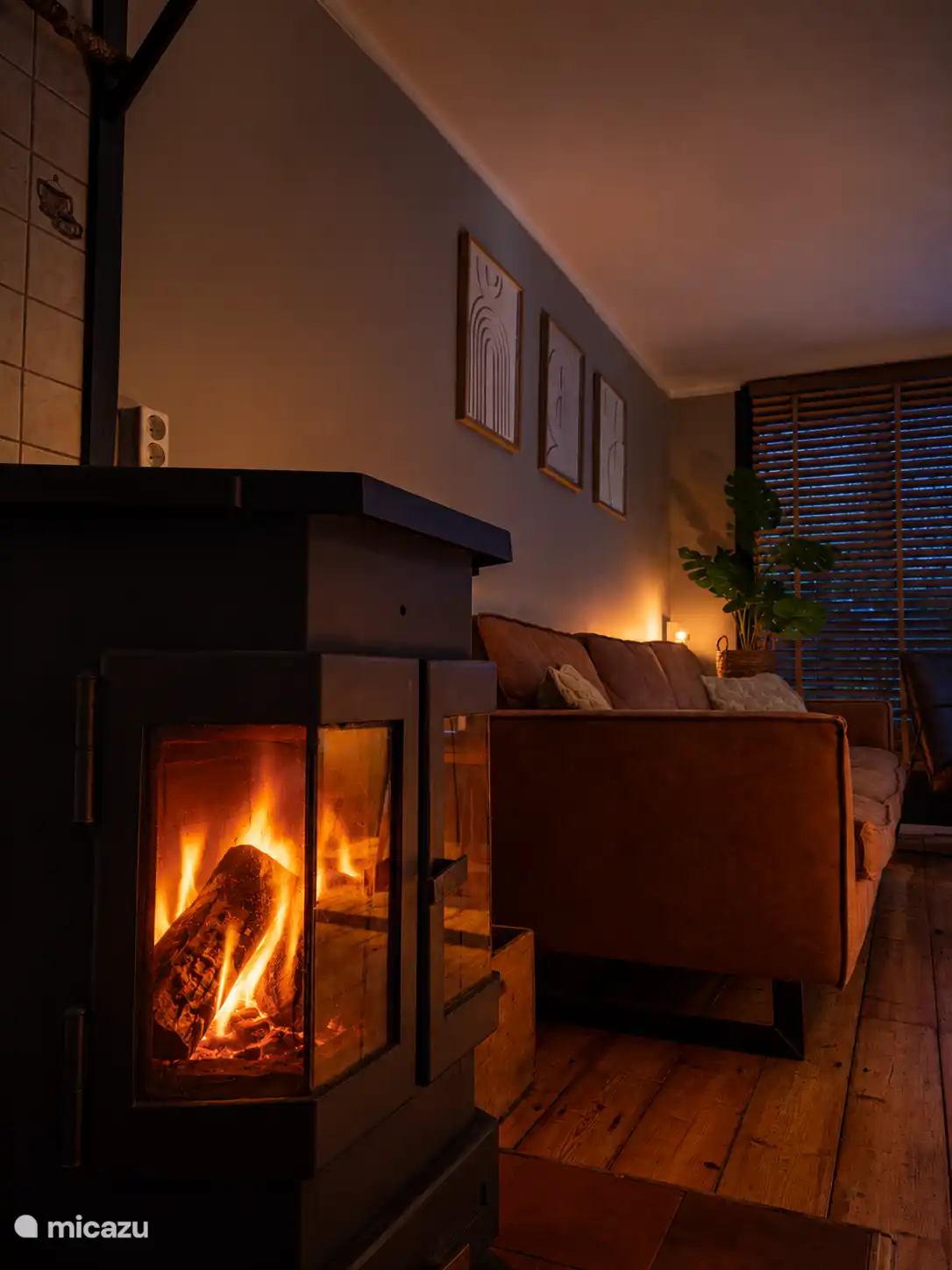 Atmosphere with the fireplace stove