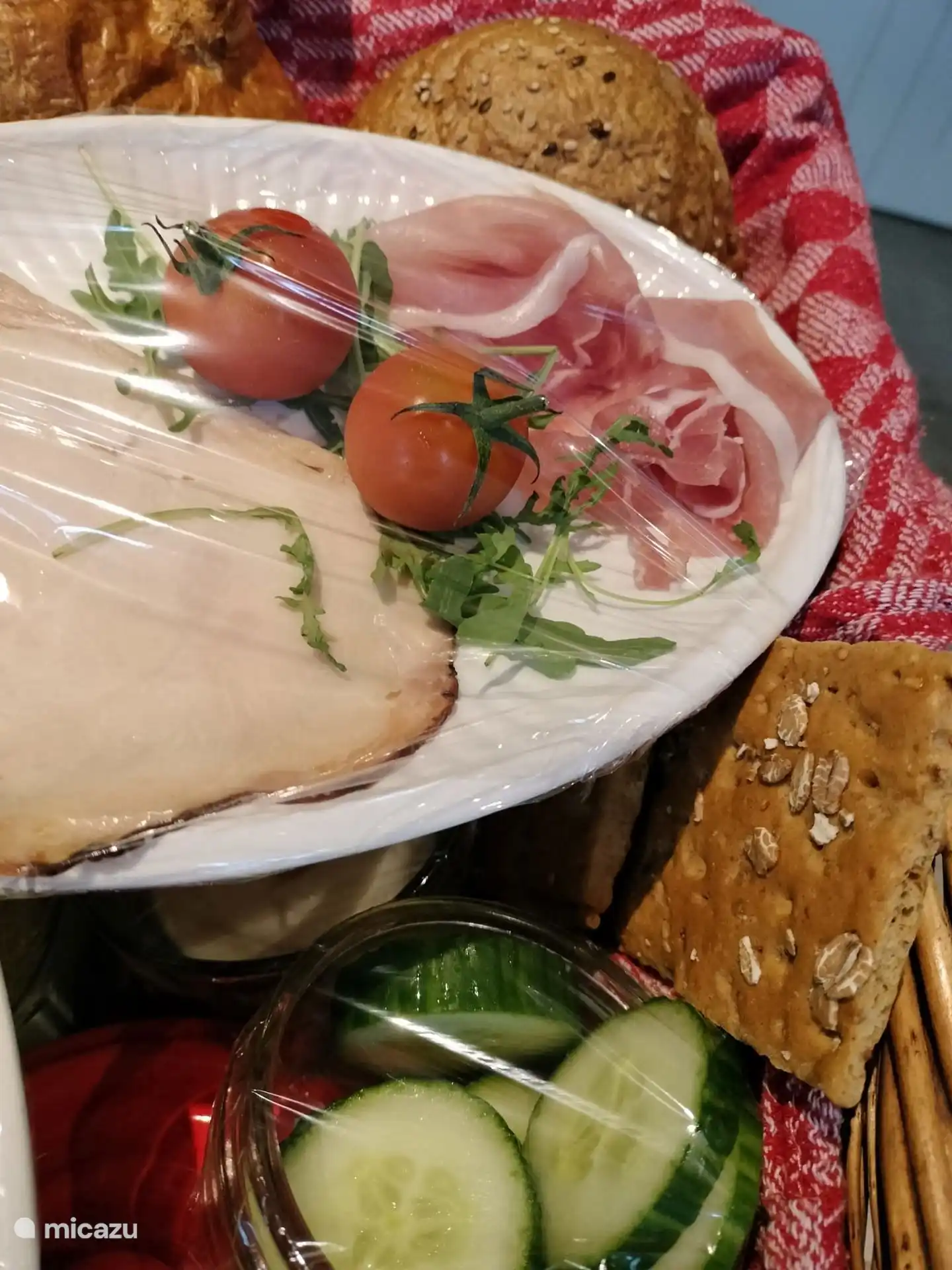 Breakfast basket with local products