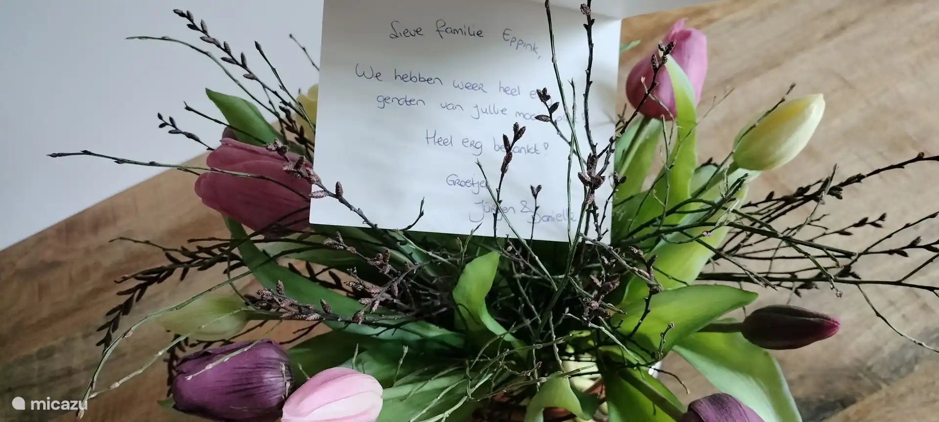 Sweet thank you from our guests