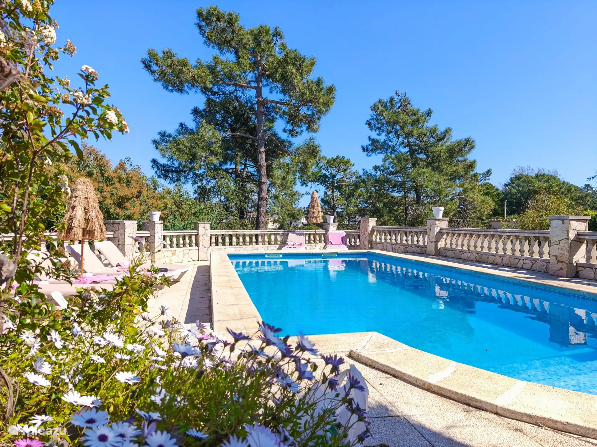 Zwembad van 8x4m en diepte van 1.40 tot 1.80m