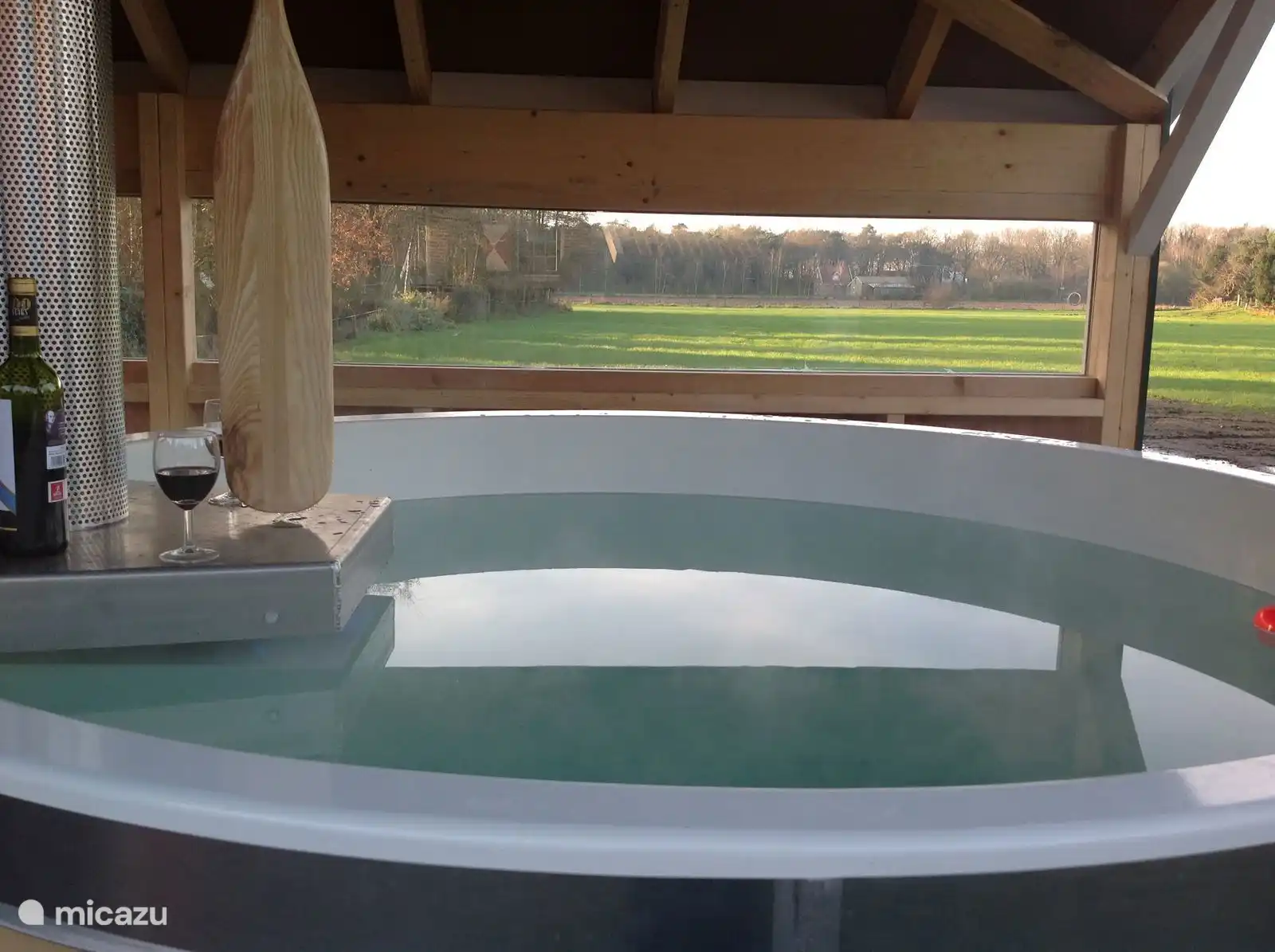 Hottub met uitzicht vanaf de Goudvink 