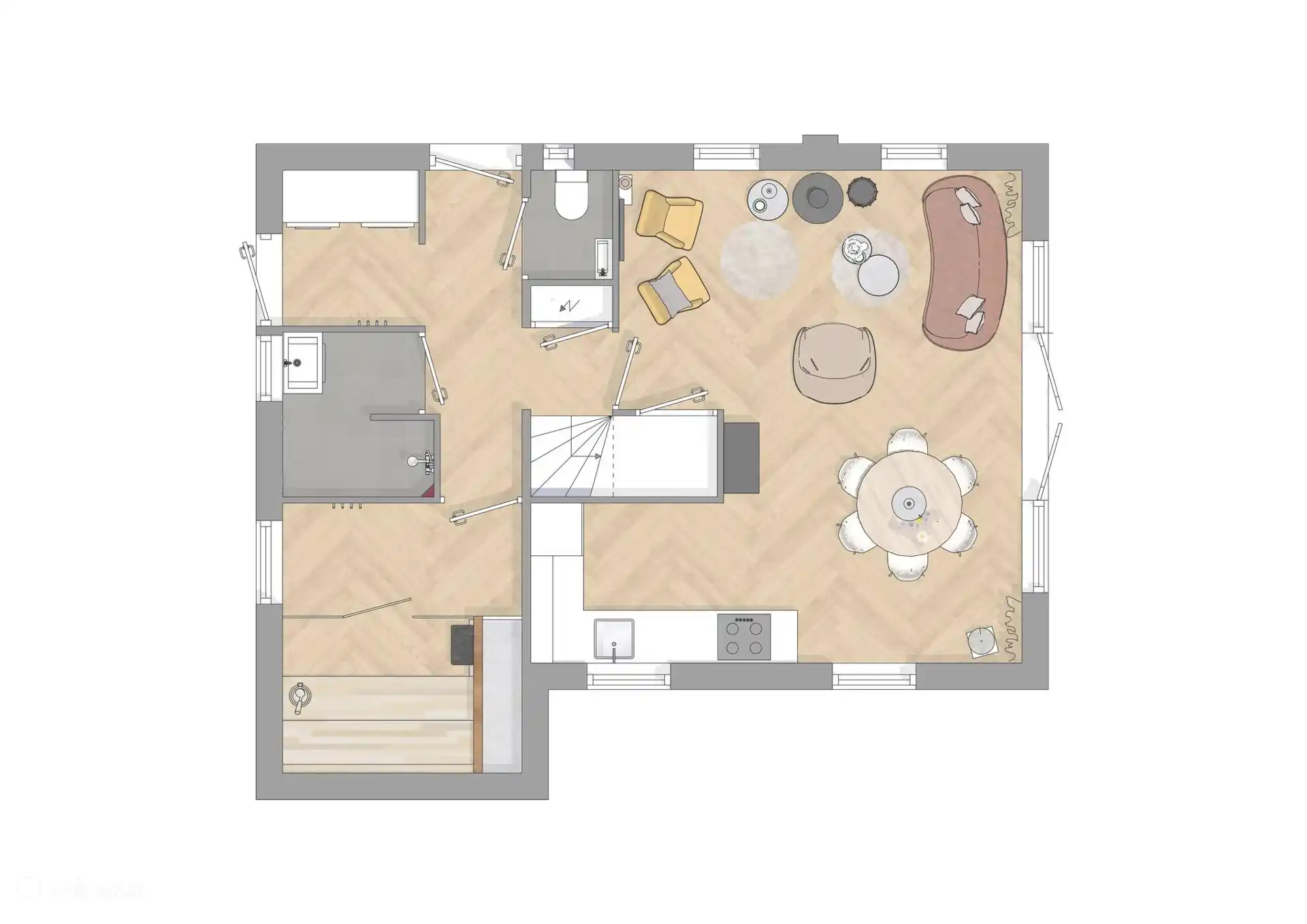 De begaande grond van de Koolmees