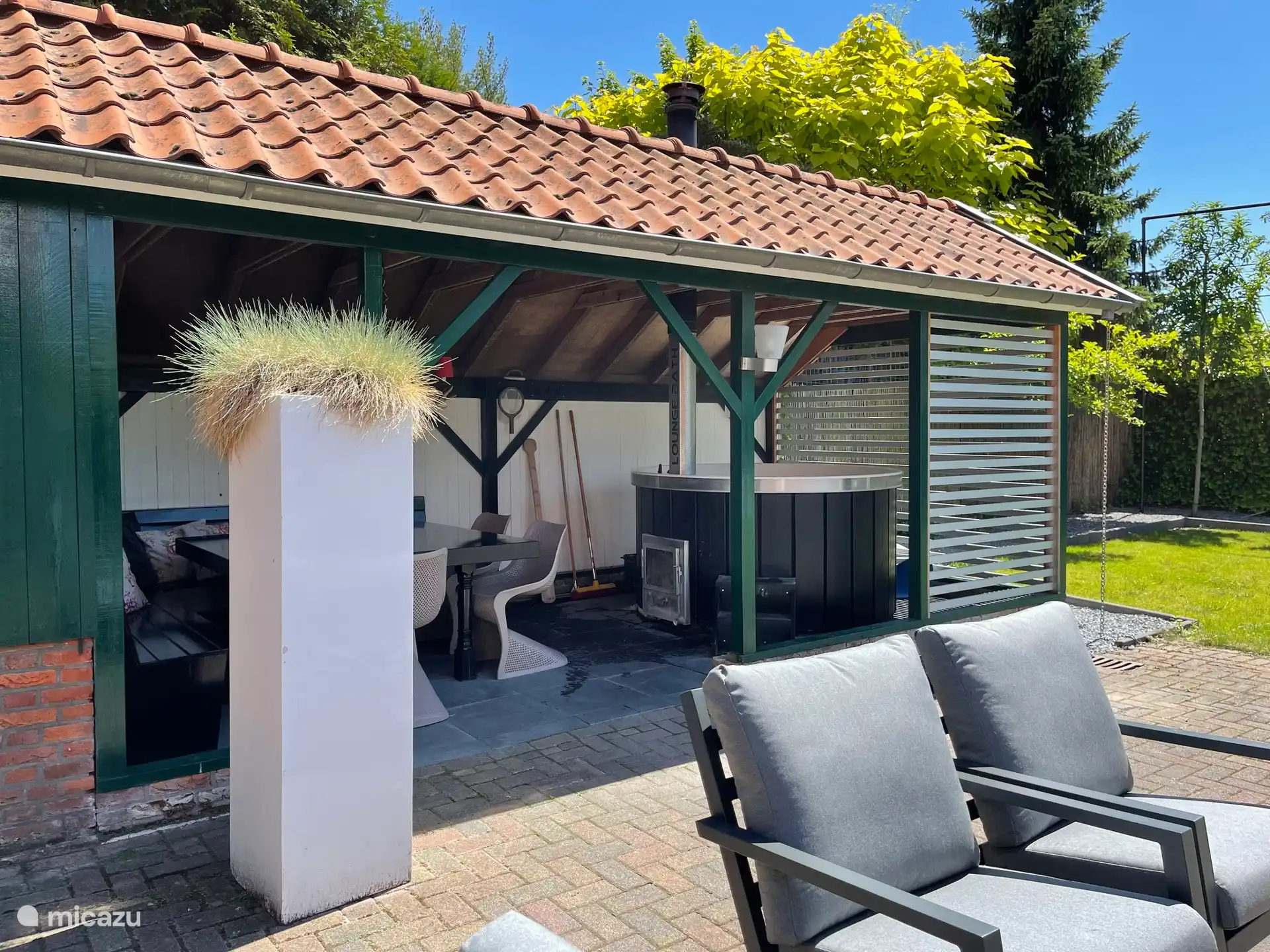 Volledig in privacy in de hottub