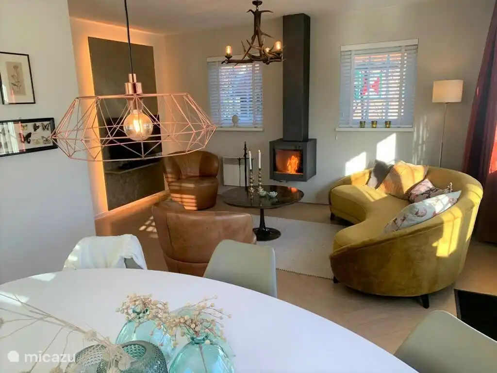 Moderne woonkamer met openhaard