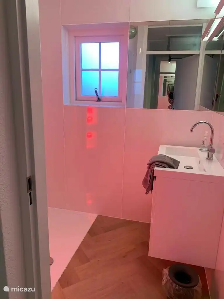 Salle de bain avec douche solaire