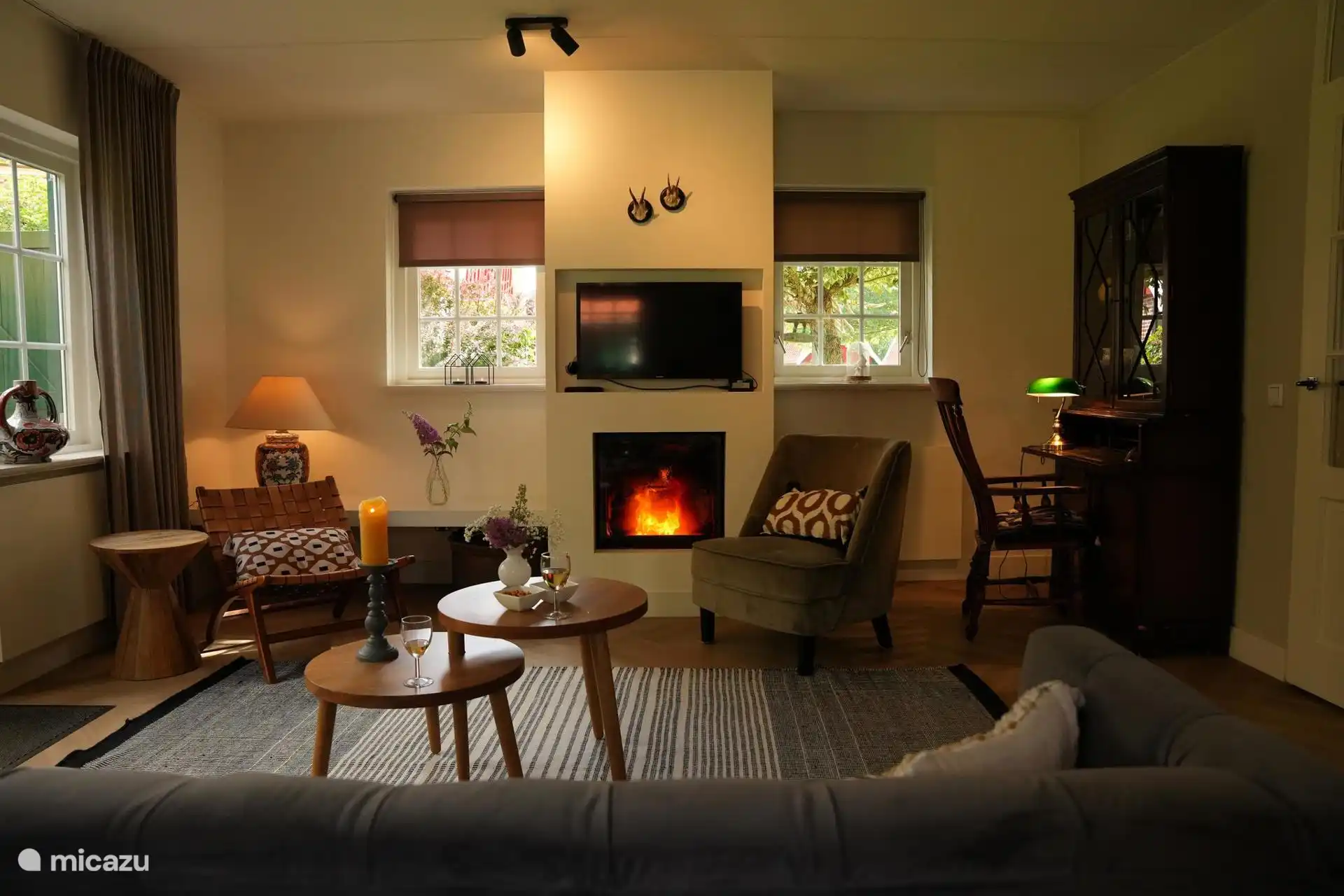 Gezellige woonkamer van het Roodborstje 