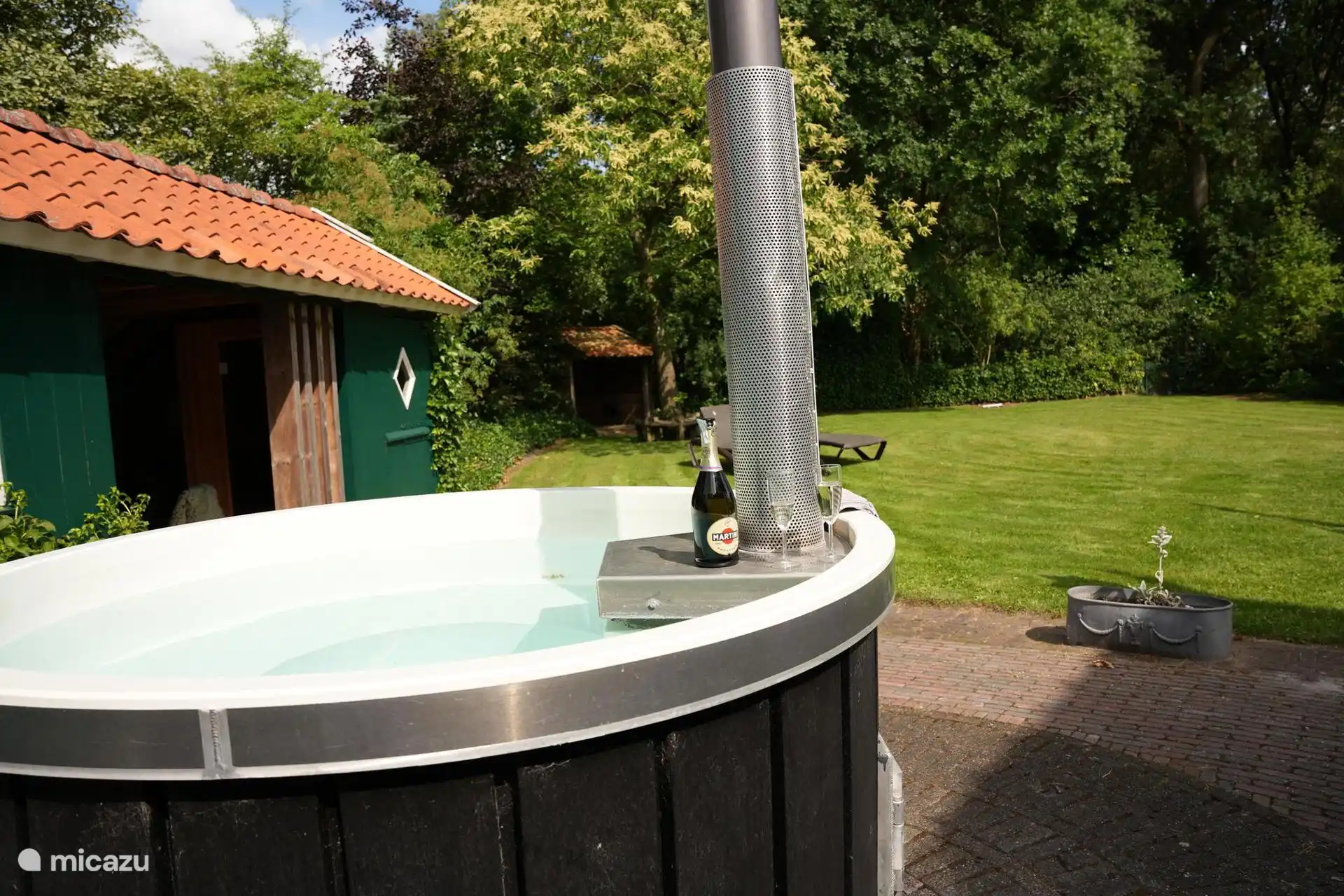 Het uitzicht vanuit de hottub
