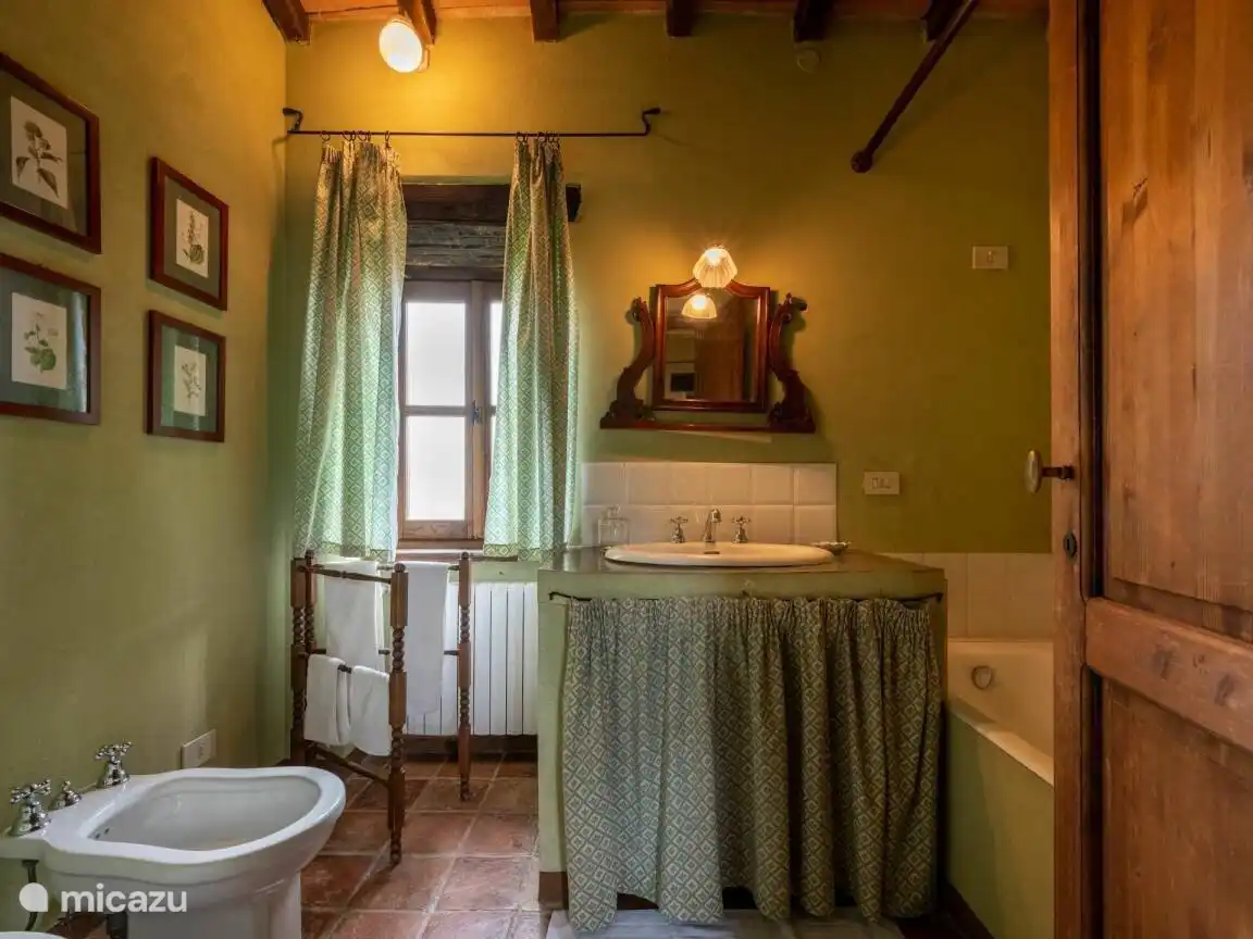 Salle de bain avec baignoire et douche dans la salle de bain