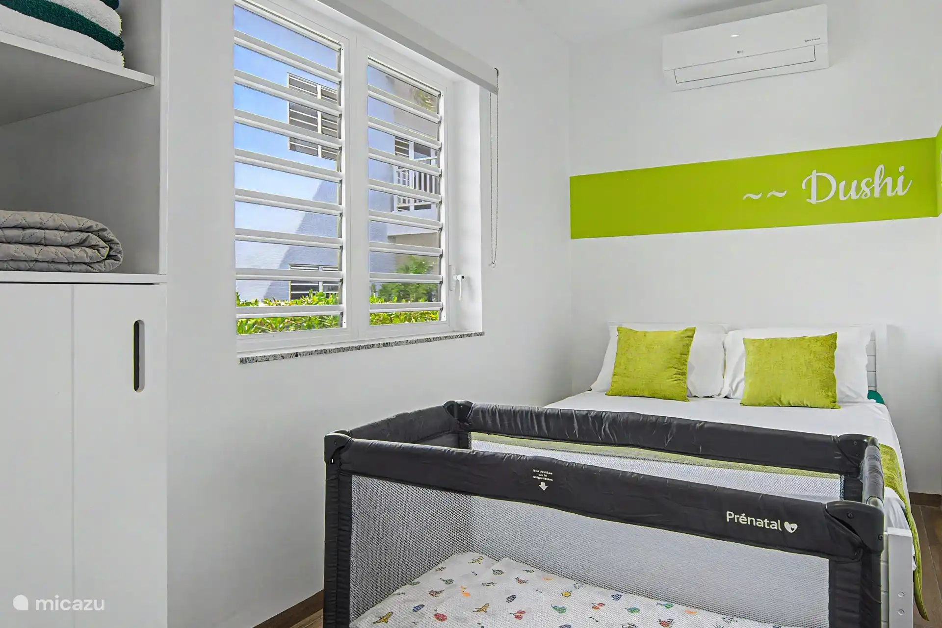 The window is equipped with mosquito nets for a safe night's sleep ;)