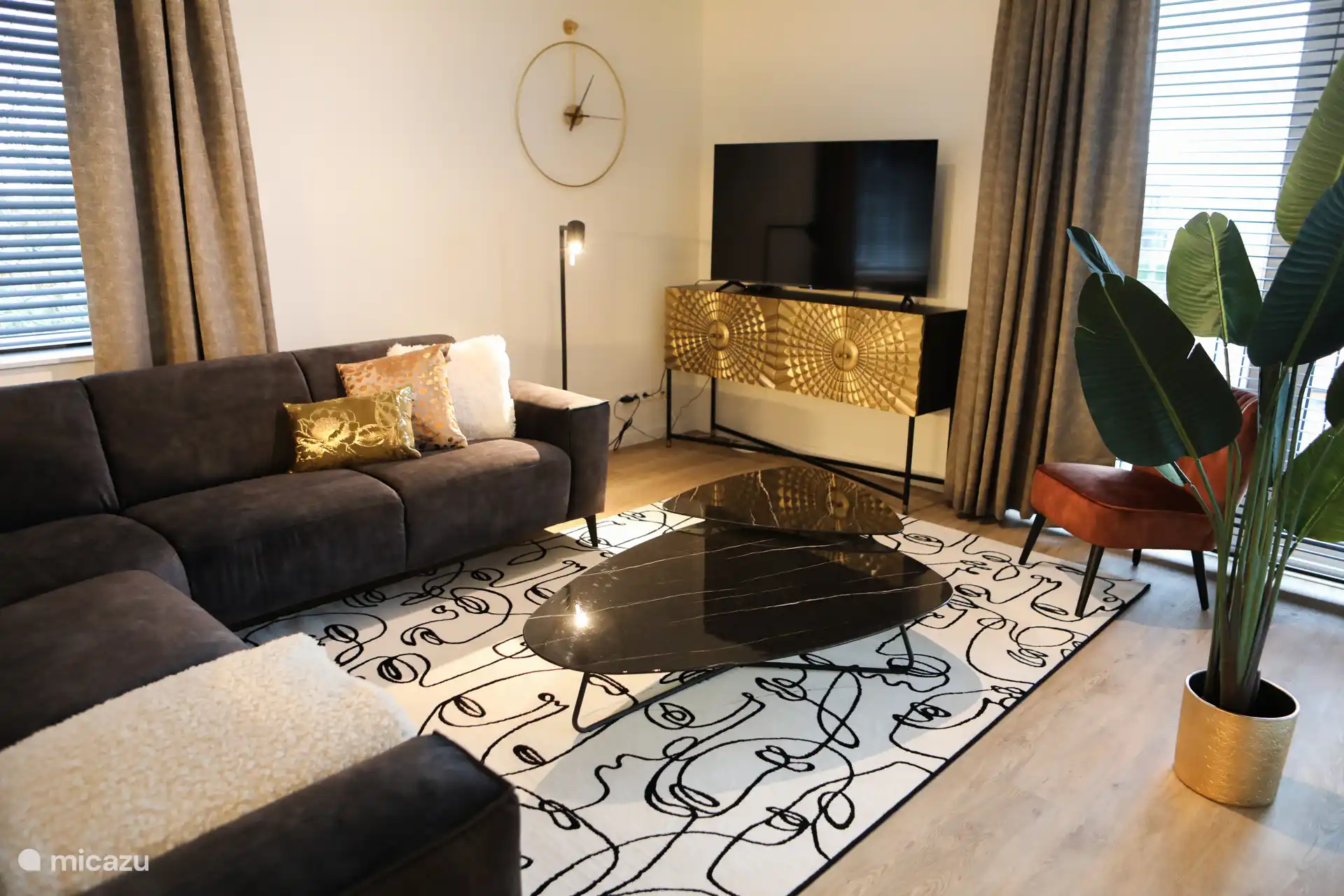 Salon canapé et télévision