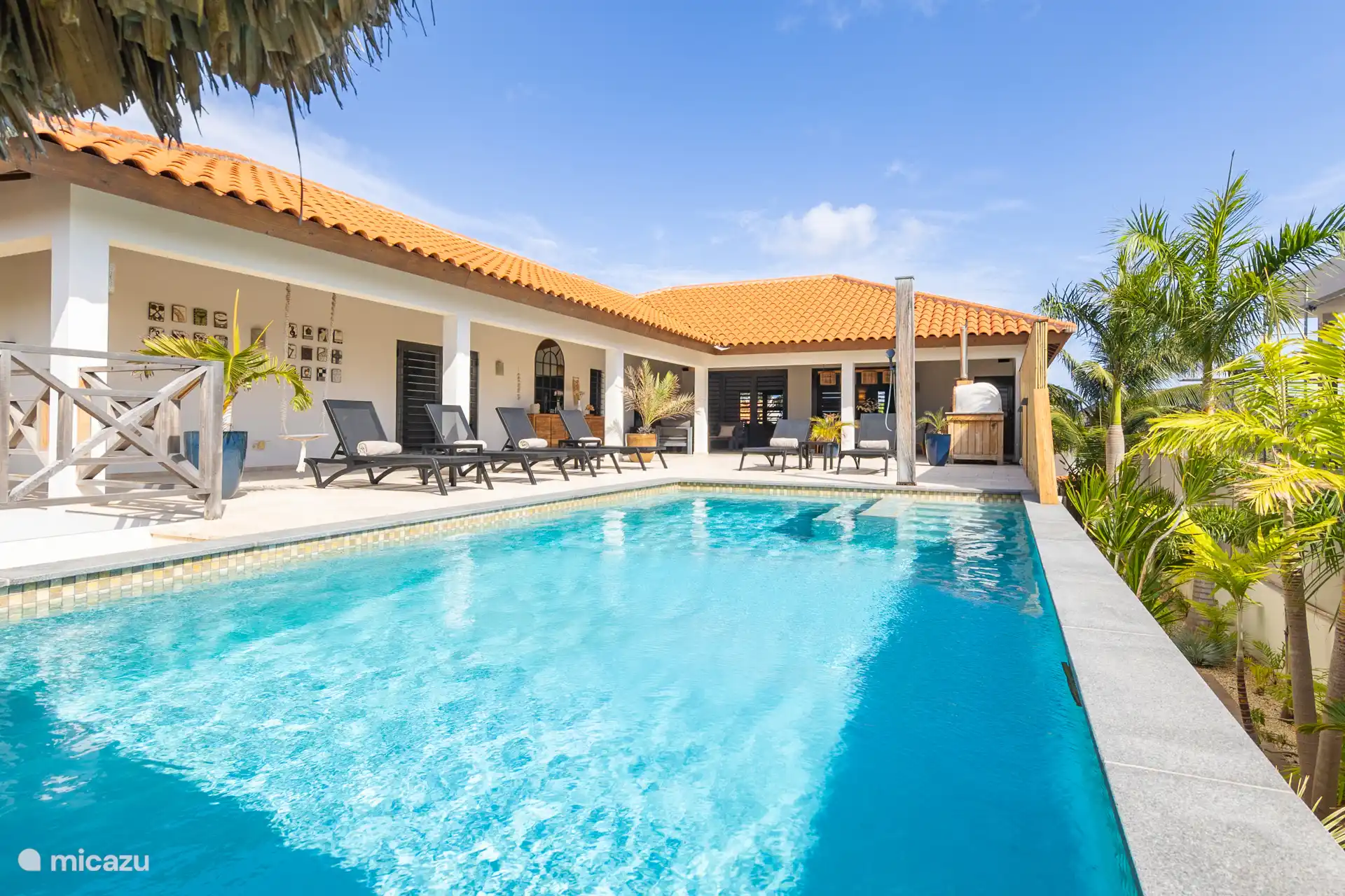 Vue depuis le salon de la palapa.