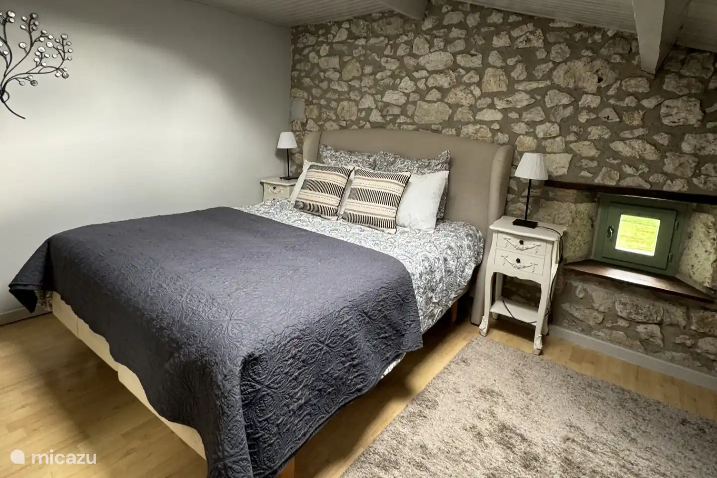 Bedroom on the first floor with double bed.