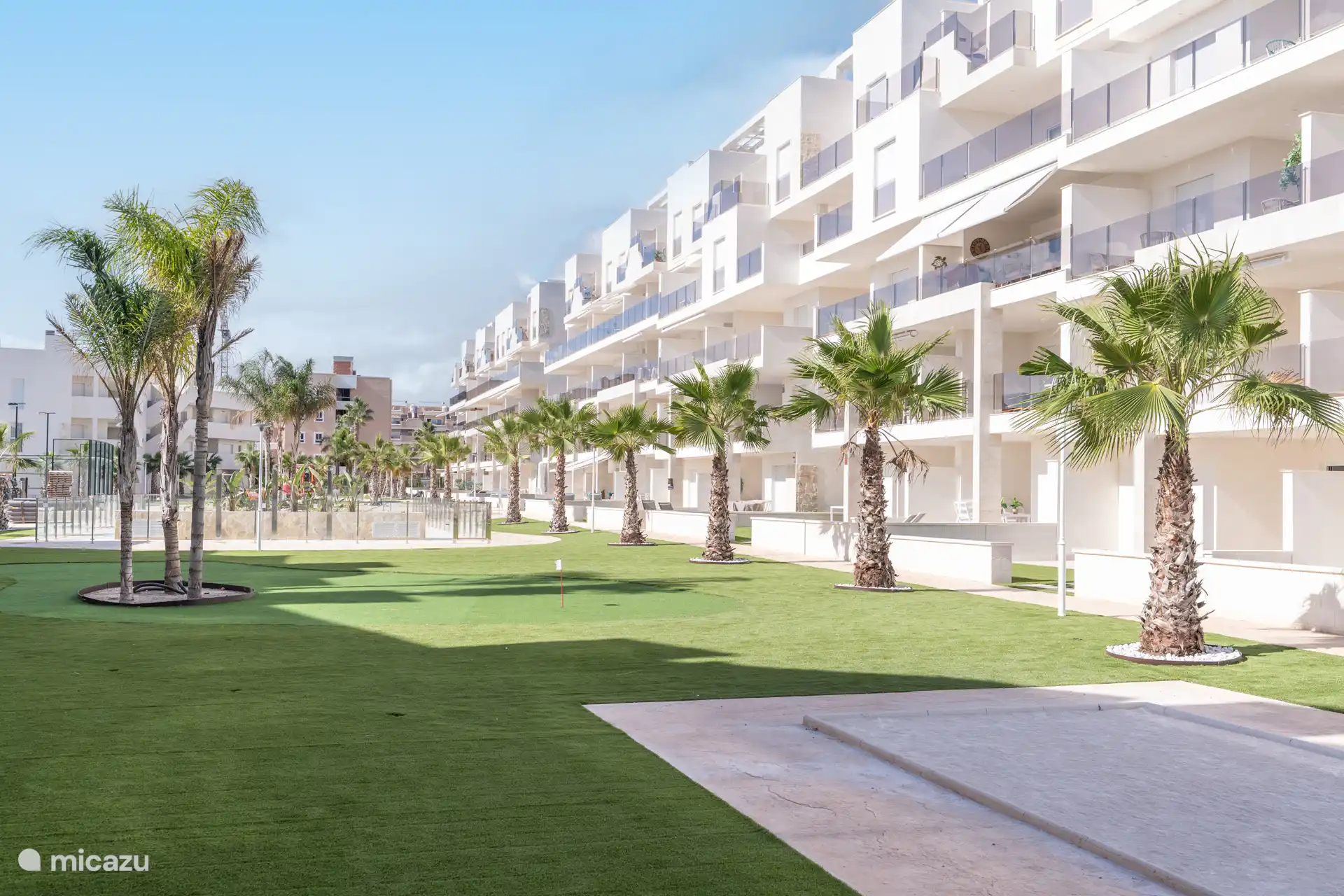 Enjoy a sun-drenched outdoor space, complete with swimming pools, a padel court, fitness and wellness facilities, and a putting green.